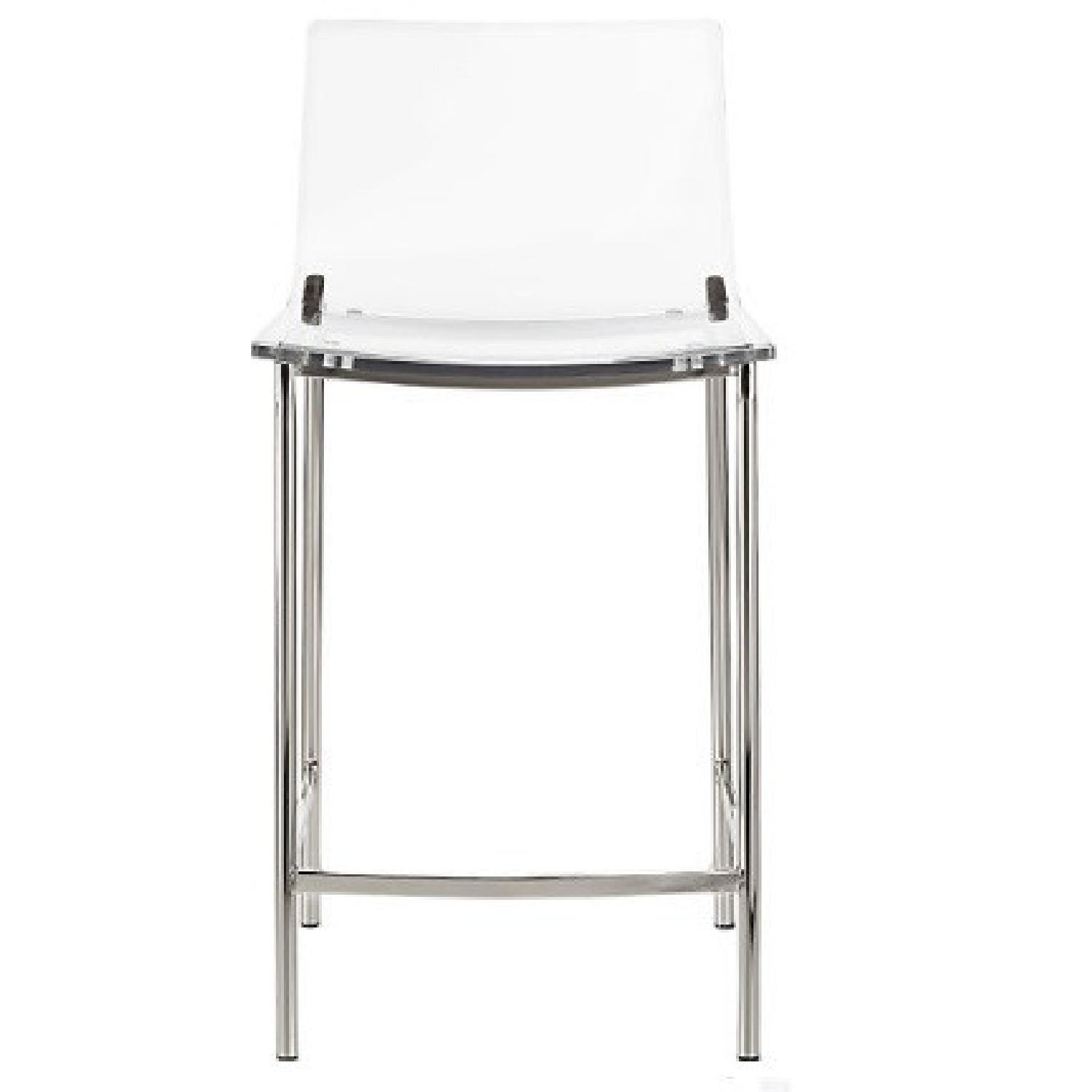 CB2 Clear Bar Nickel Stools AptDeco