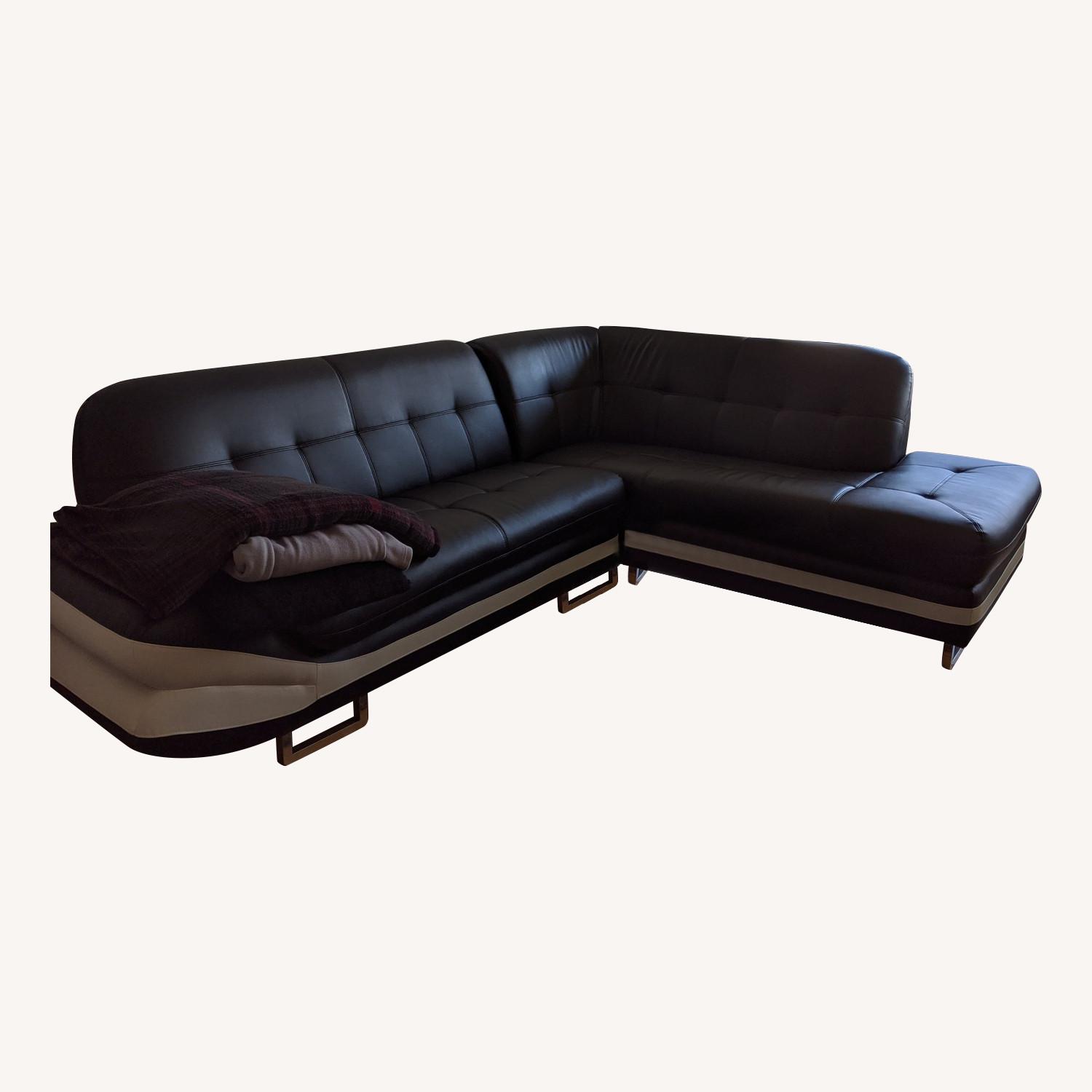Sectional Gray Black Sofa - image-0