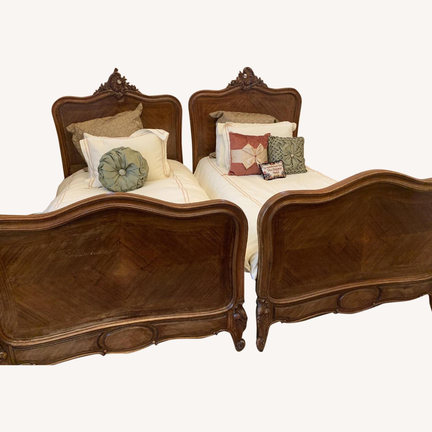 Antique Country French Twin Bed Headboard Footboard Sideboar AptDeco