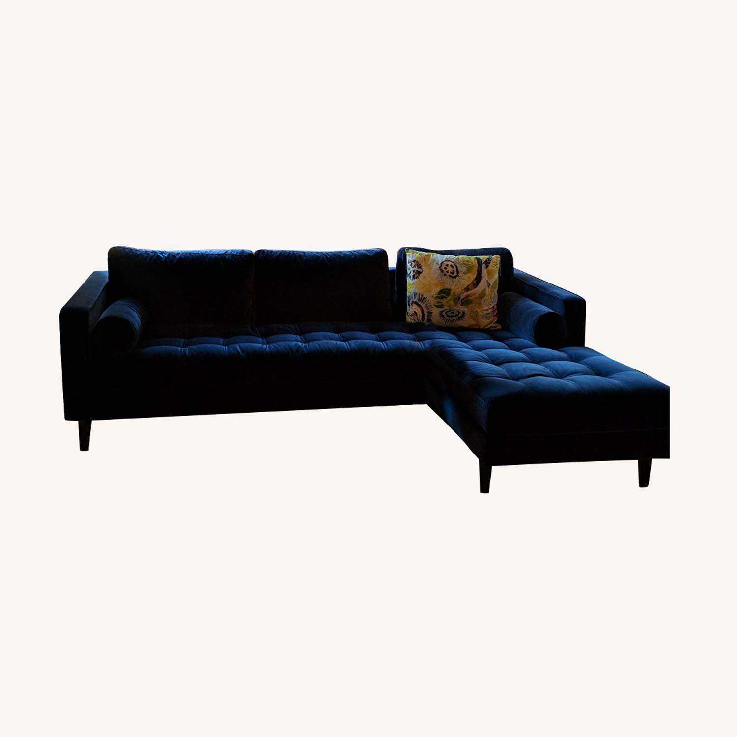Article Navy Sven Velvet Sectional Couch - image-0