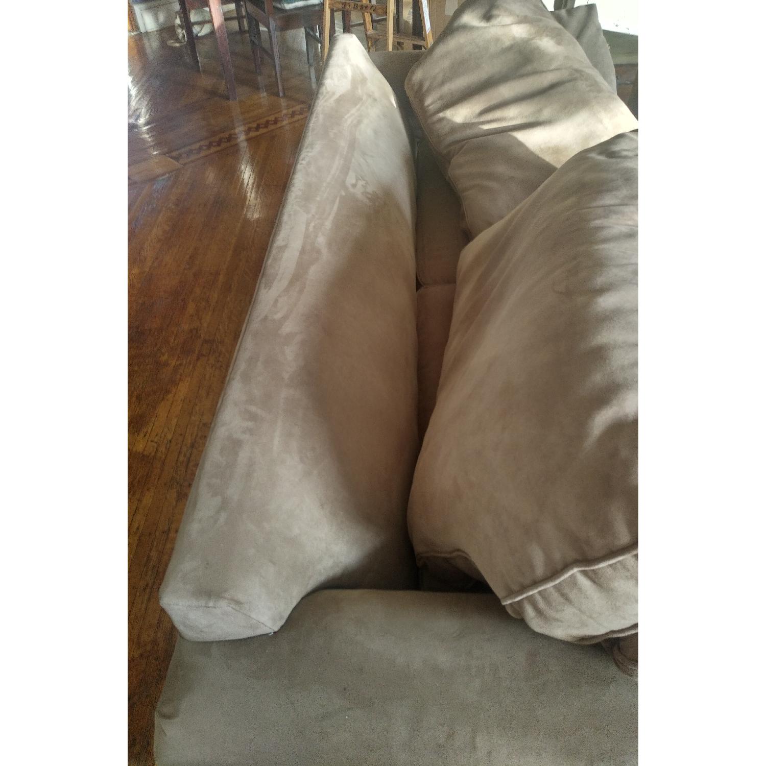 Micro-suede couch with hidden sofa bed - image-2