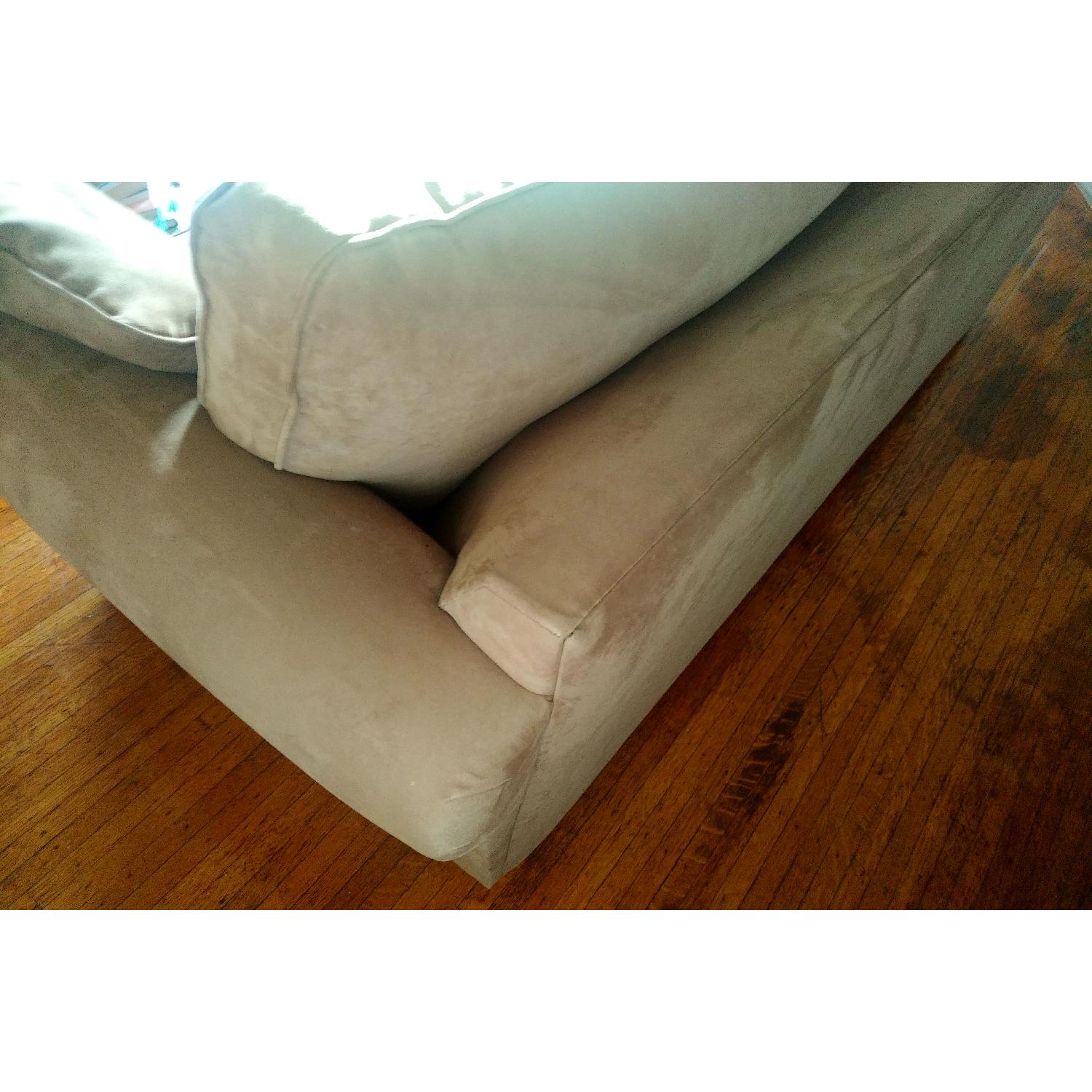 Micro-suede couch with hidden sofa bed - image-3