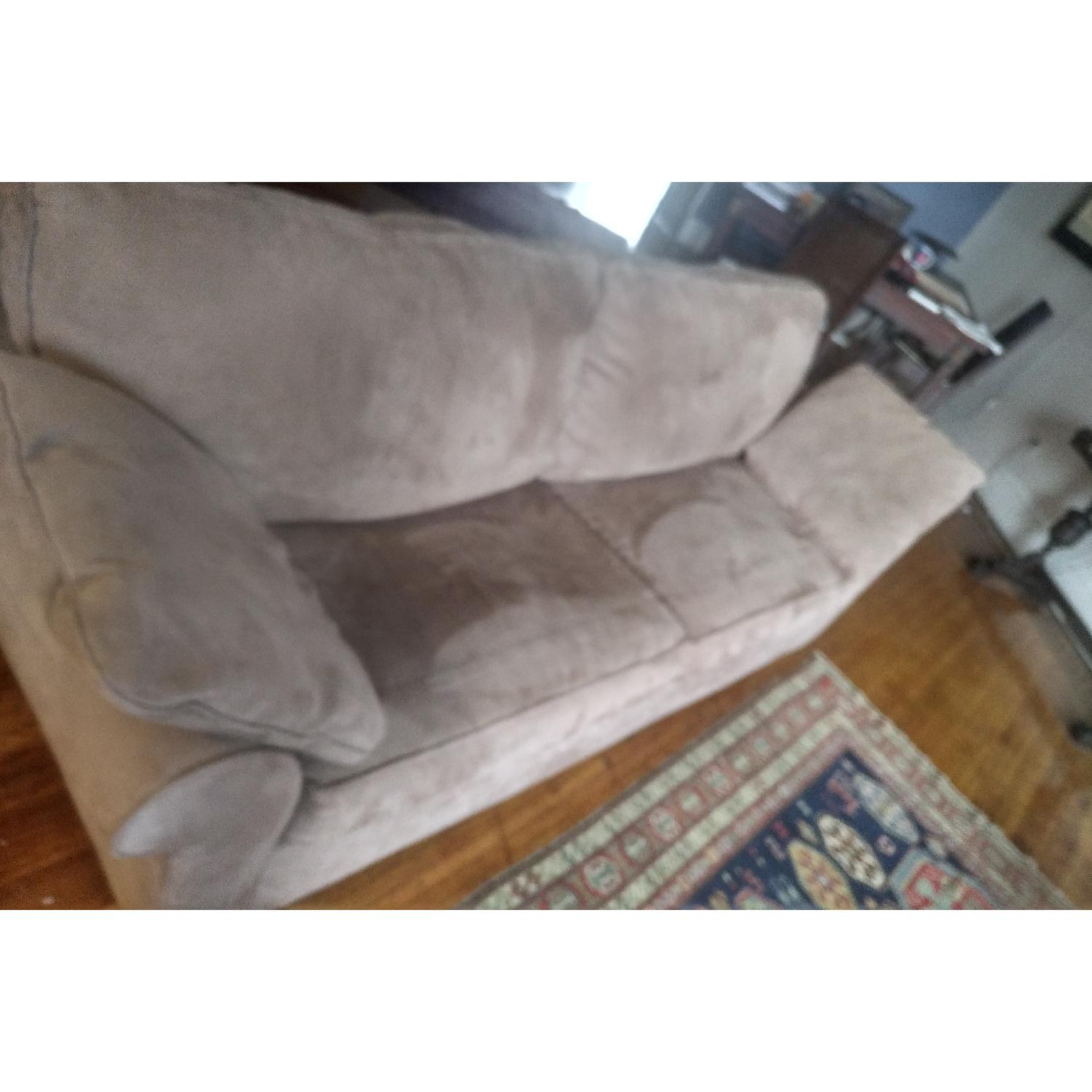 Micro-suede couch with hidden sofa bed - image-6