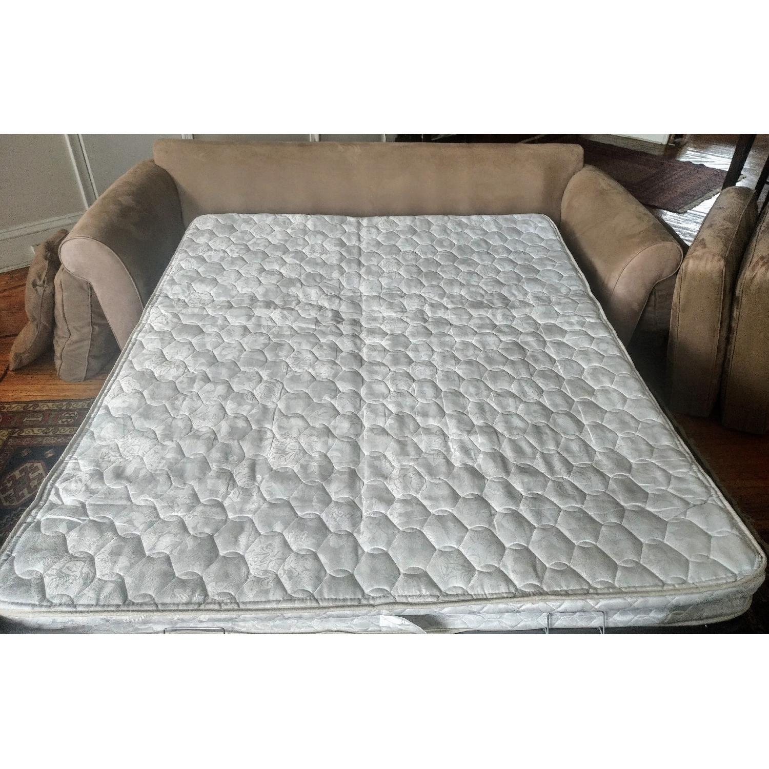 Micro-suede couch with hidden sofa bed - image-7