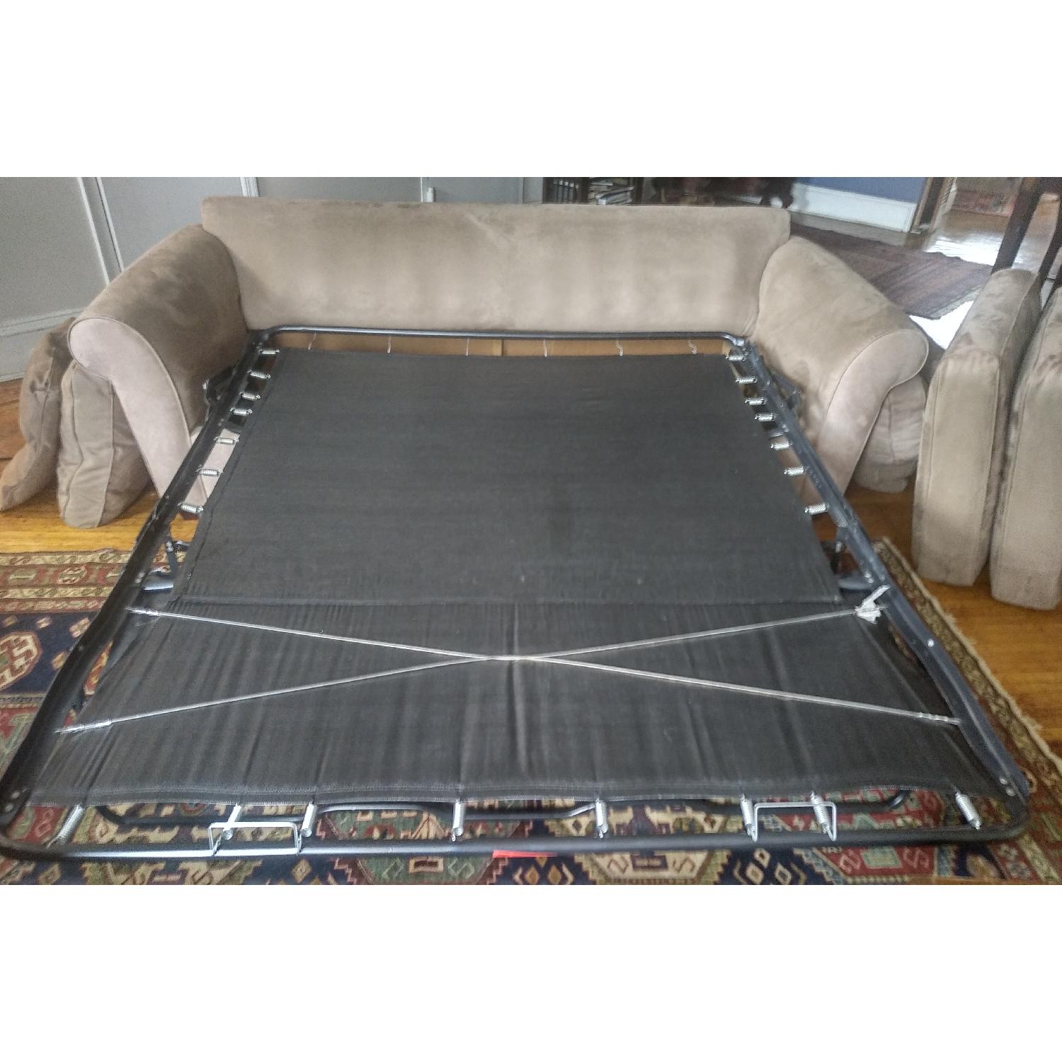 Micro-suede couch with hidden sofa bed - image-8