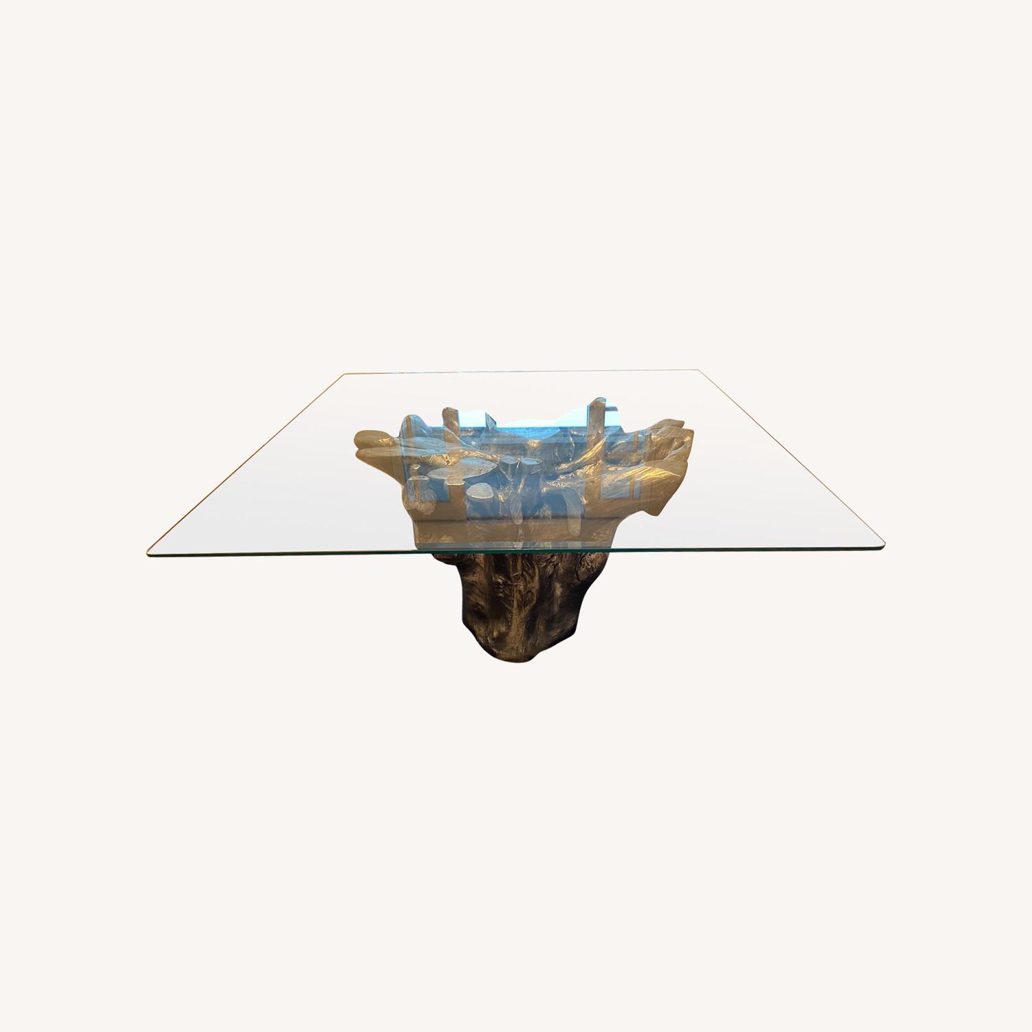 Z Gallerie Silver/Glass Sequoia Dining Table AptDeco
