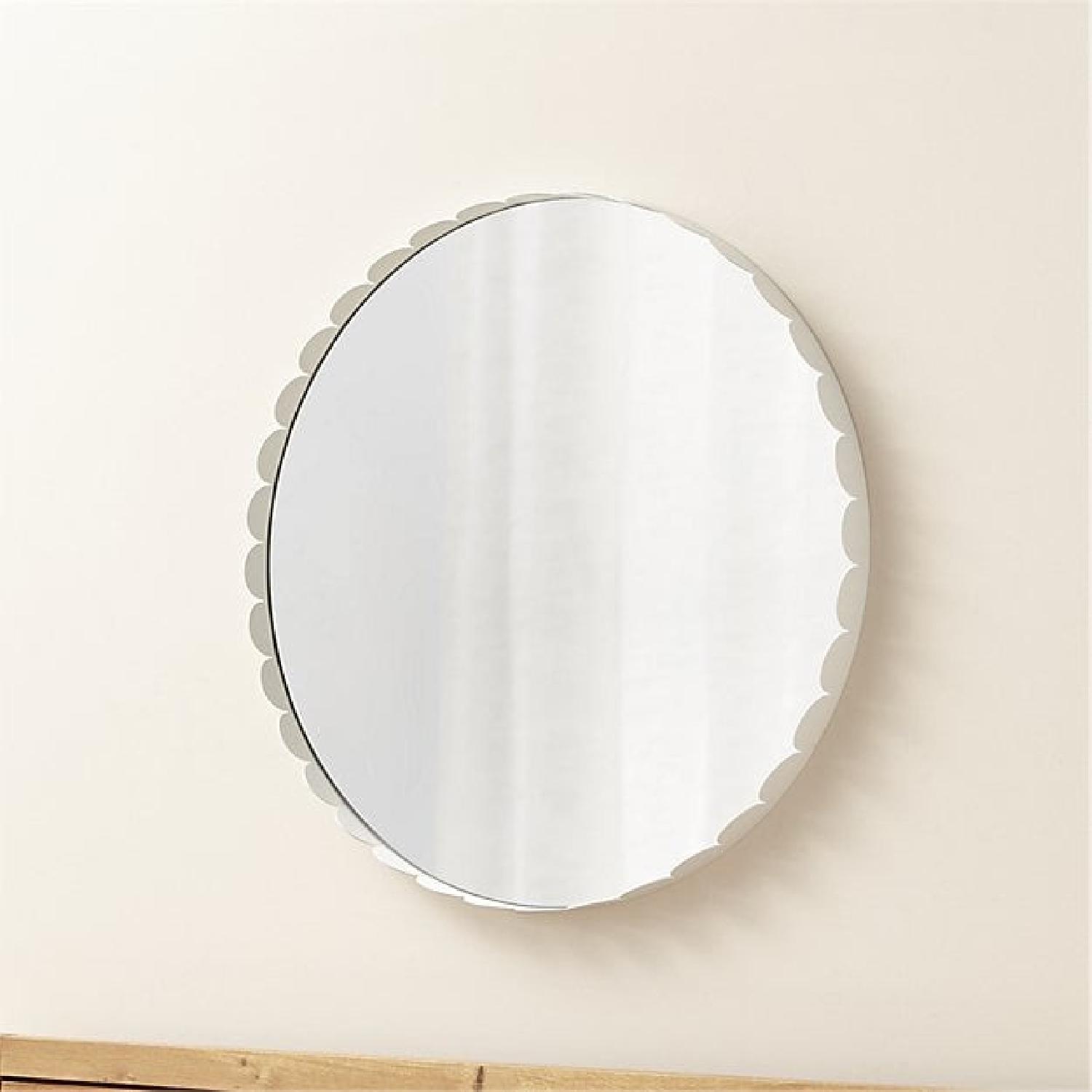 Crate & Barrel Round Circle Ninna White Mirror - image-4