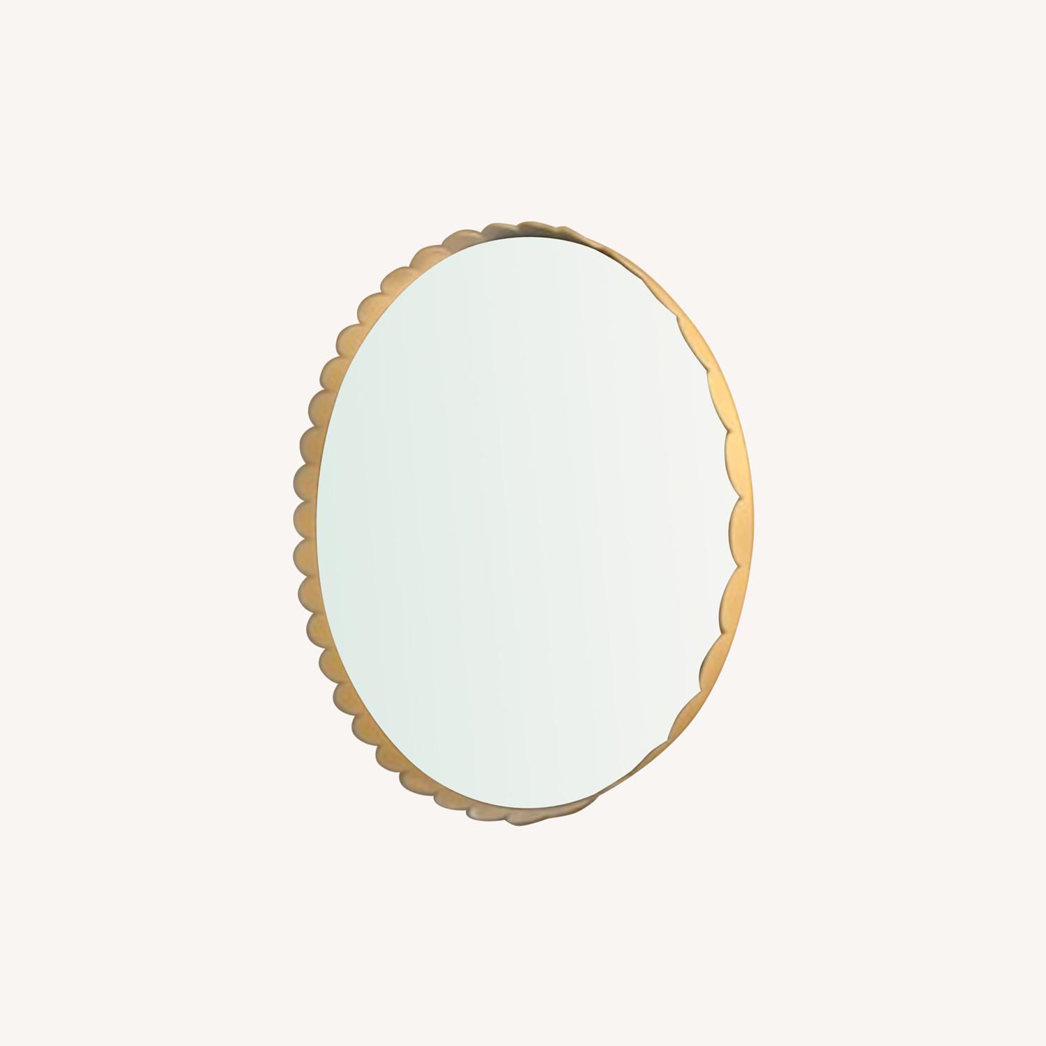 Crate & Barrel Round Circle Ninna White Mirror - image-0