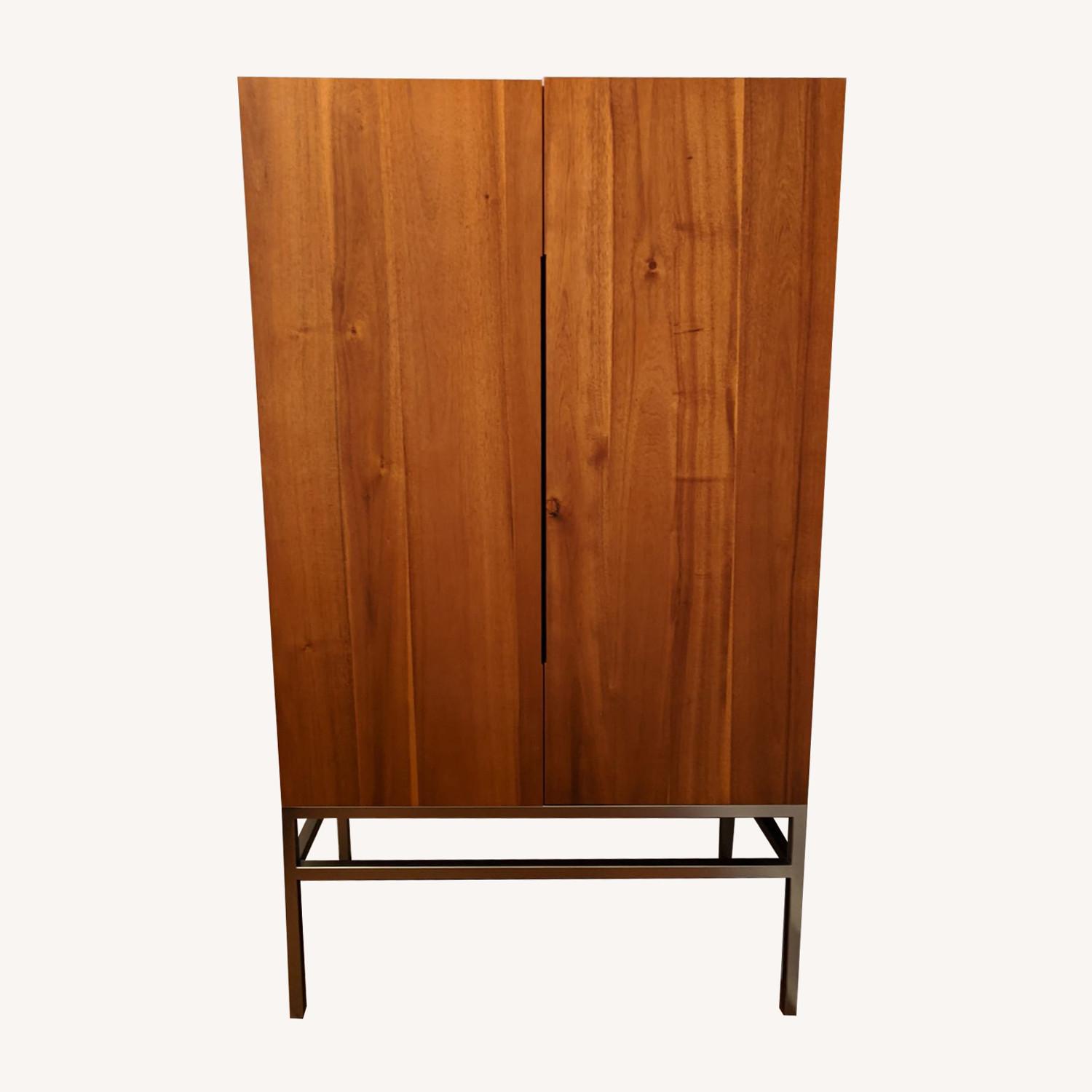 CB2 Midcentury Modern Walnut Wardrobe / Armoire AptDeco