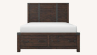 Raymour & Flanigan Solid Pine Queen Bed with Storage