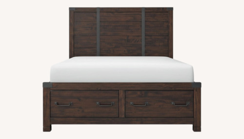 Used Raymour & Flanigan Solid Pine Queen Bed with Storage for sale on AptDeco