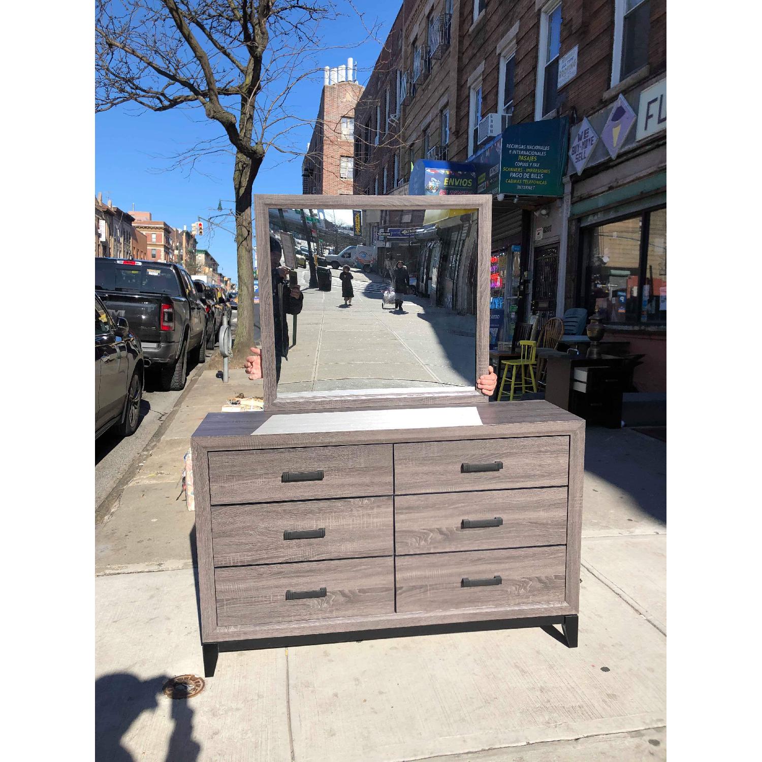 Grey Dresser w /Mirror - image-20