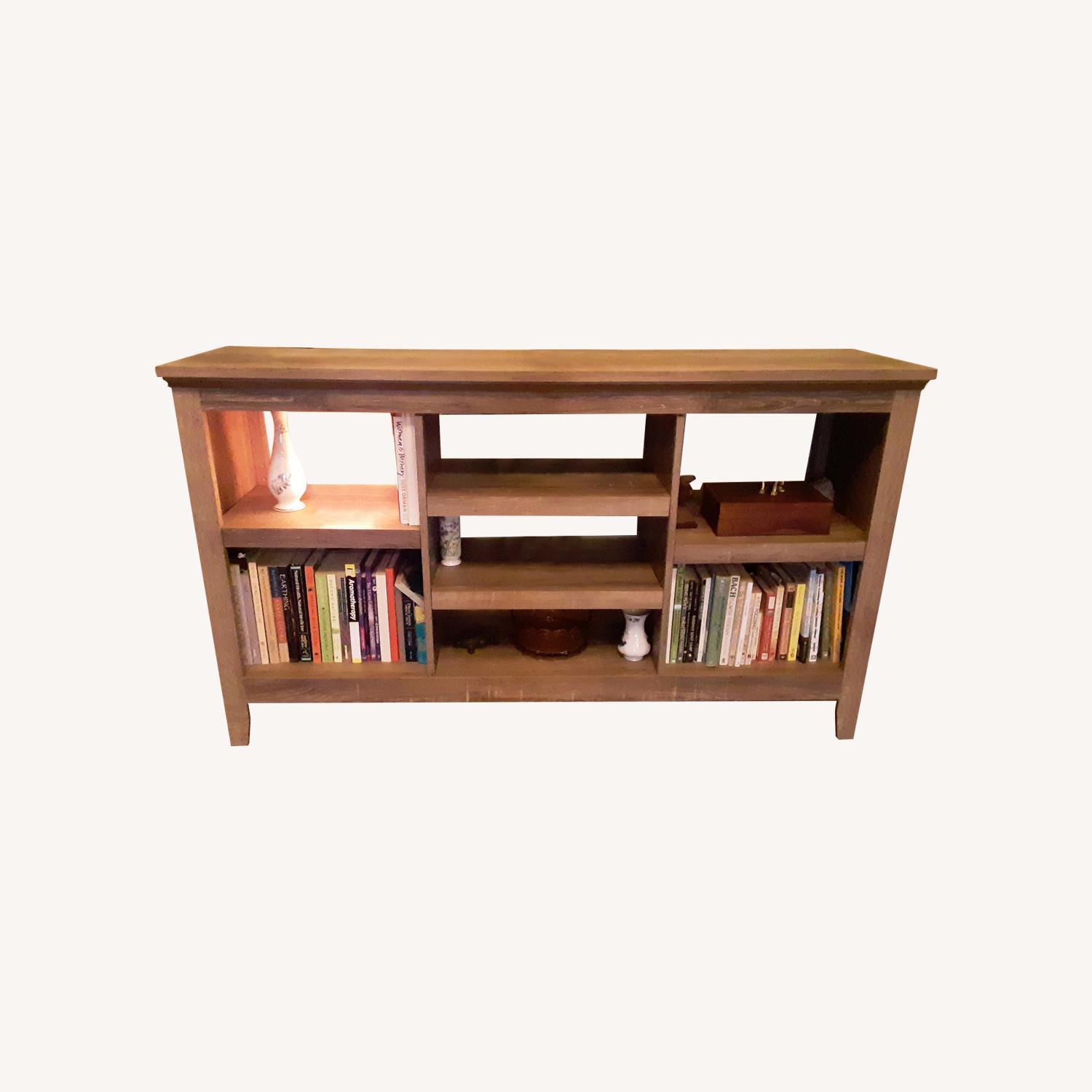 Gray Bookcase with Barnwood pattern AptDeco