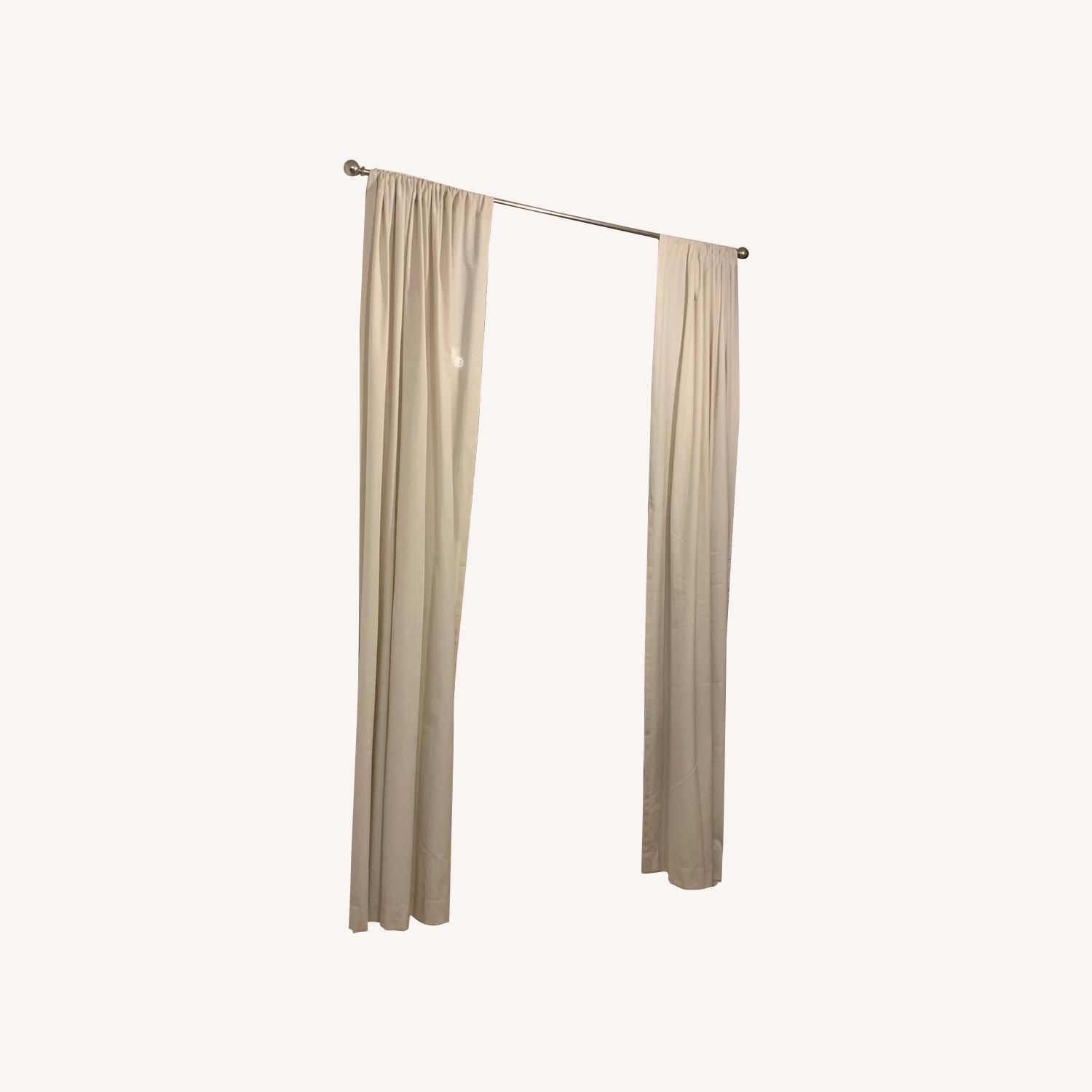 Off-White Linen Curtains - image-0