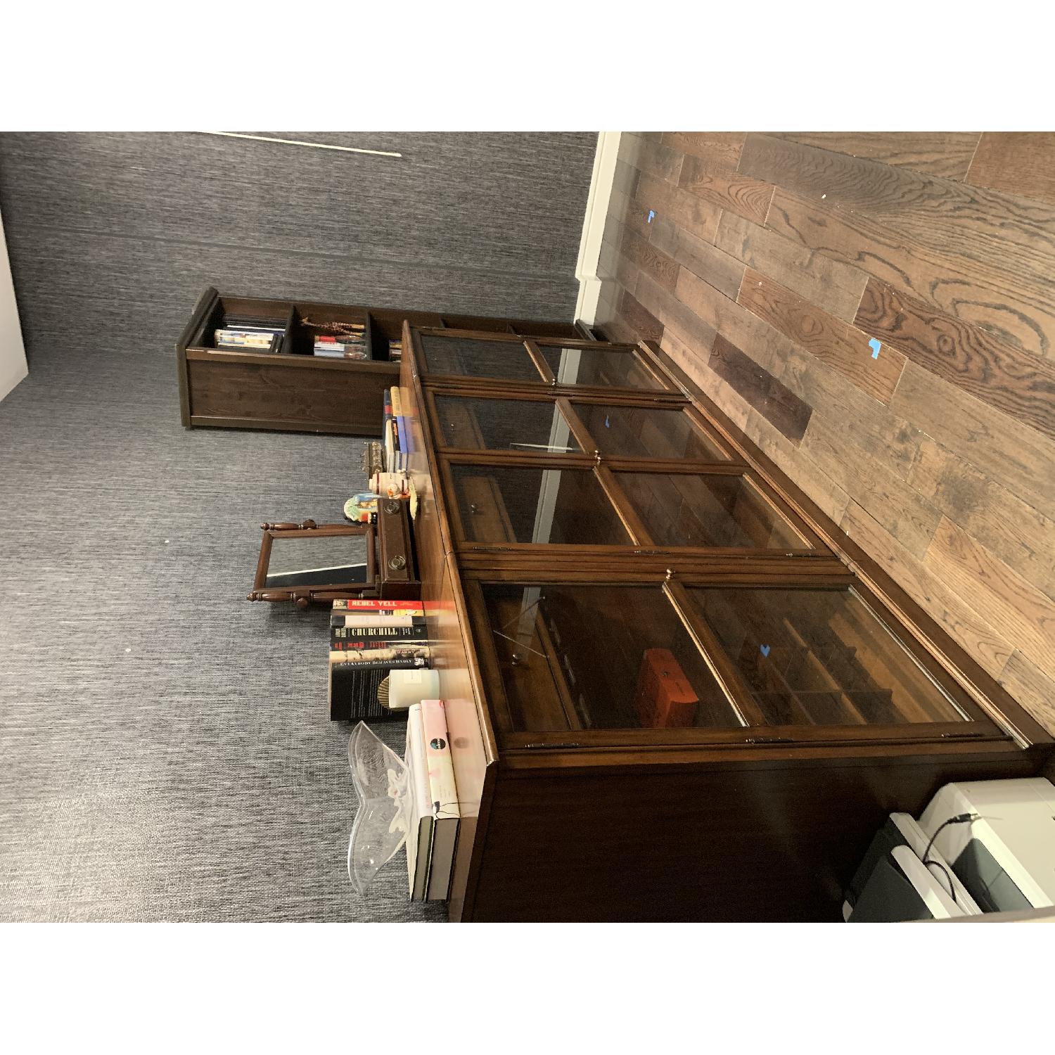 Pottery Barn Glass-Front Wooden Sideboard - image-3