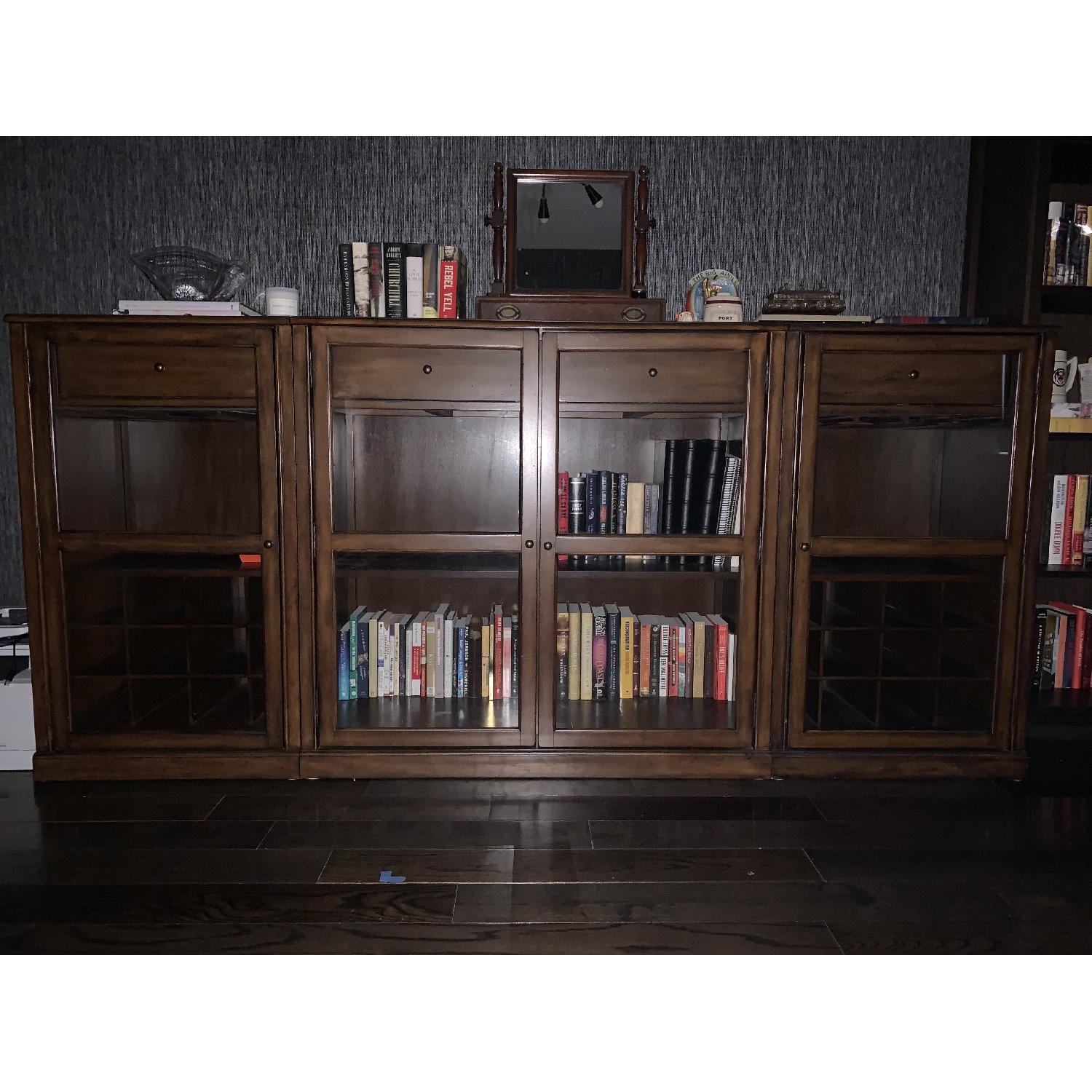 Pottery Barn Glass-Front Wooden Sideboard - image-4