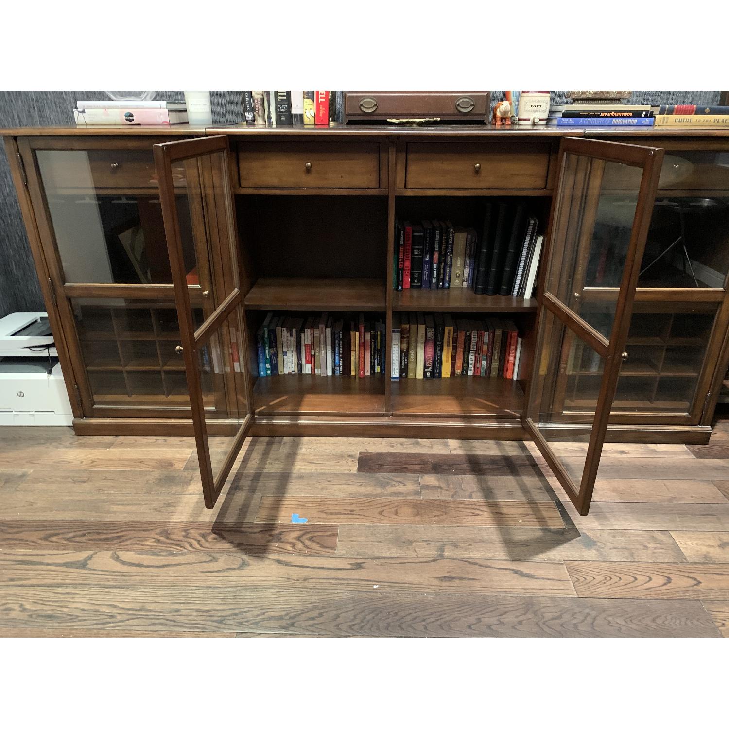 Pottery Barn Glass-Front Wooden Sideboard - image-8