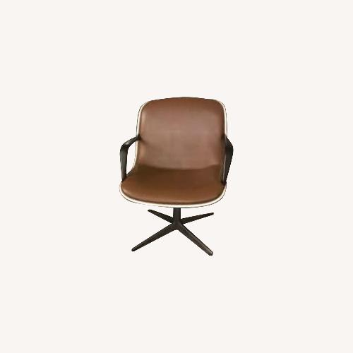 Used Vintage Charles Pollock Chairs - Brown Leather for sale on AptDeco