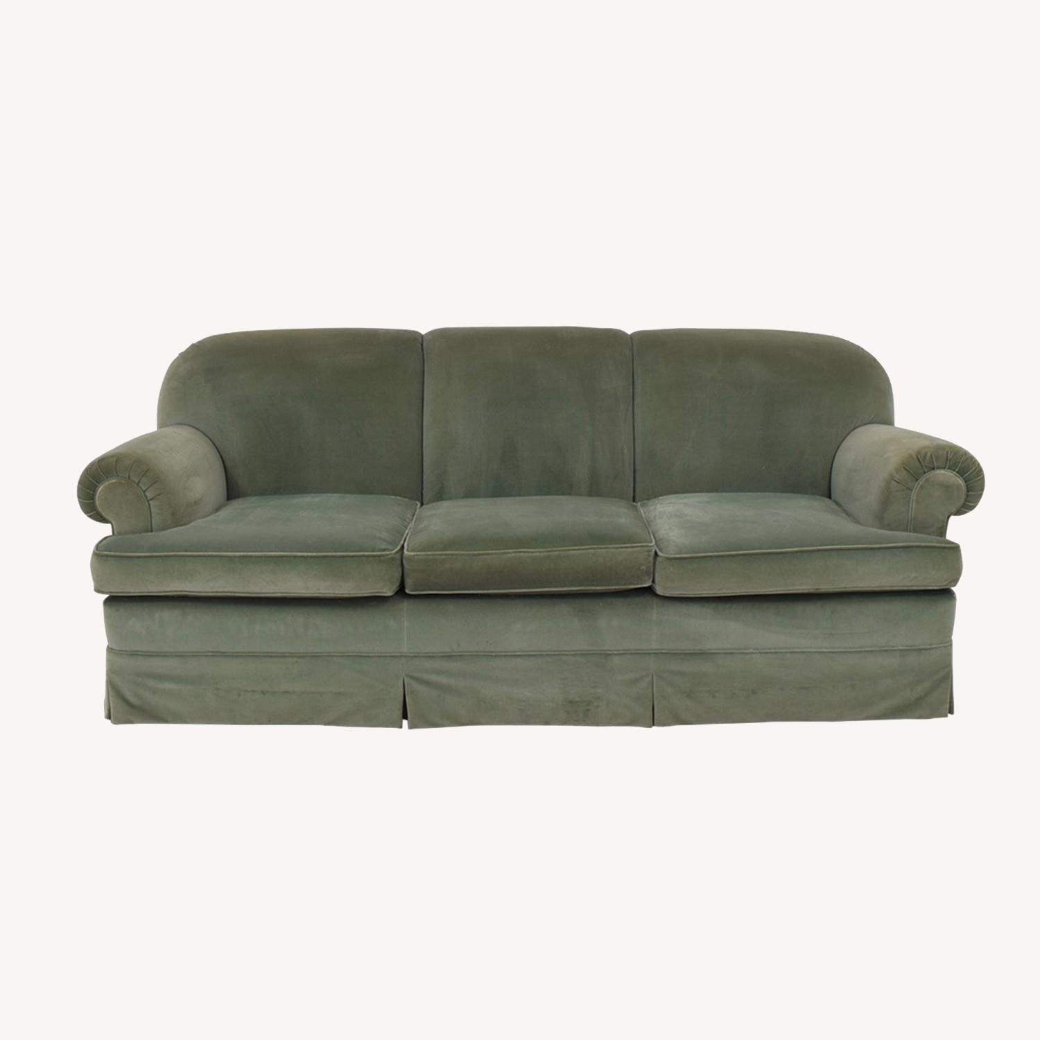 Vintage Velvet Green Sofa AptDeco
