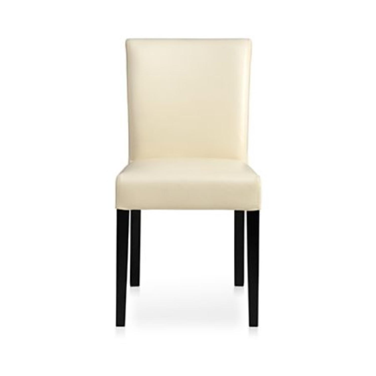 Crate & Barrel Lowe Ivory Leather Dining Chair AptDeco