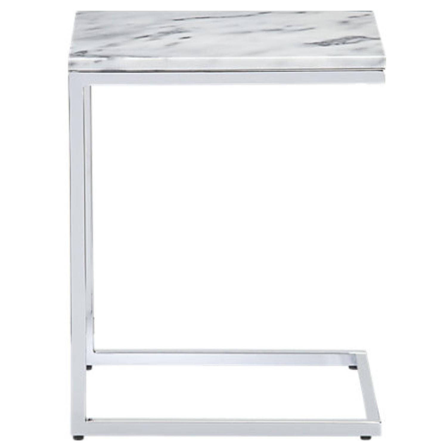 CB2 Smart Chrome C Table with White Marble Top AptDeco