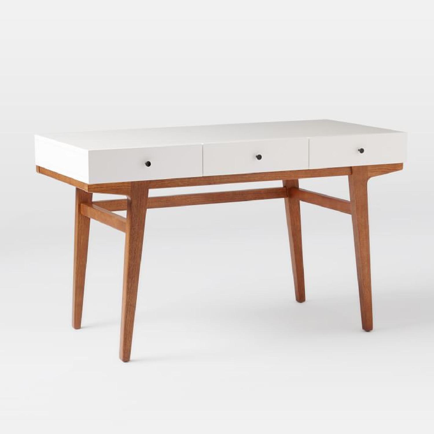 West Elm White Modern Desk - image-5