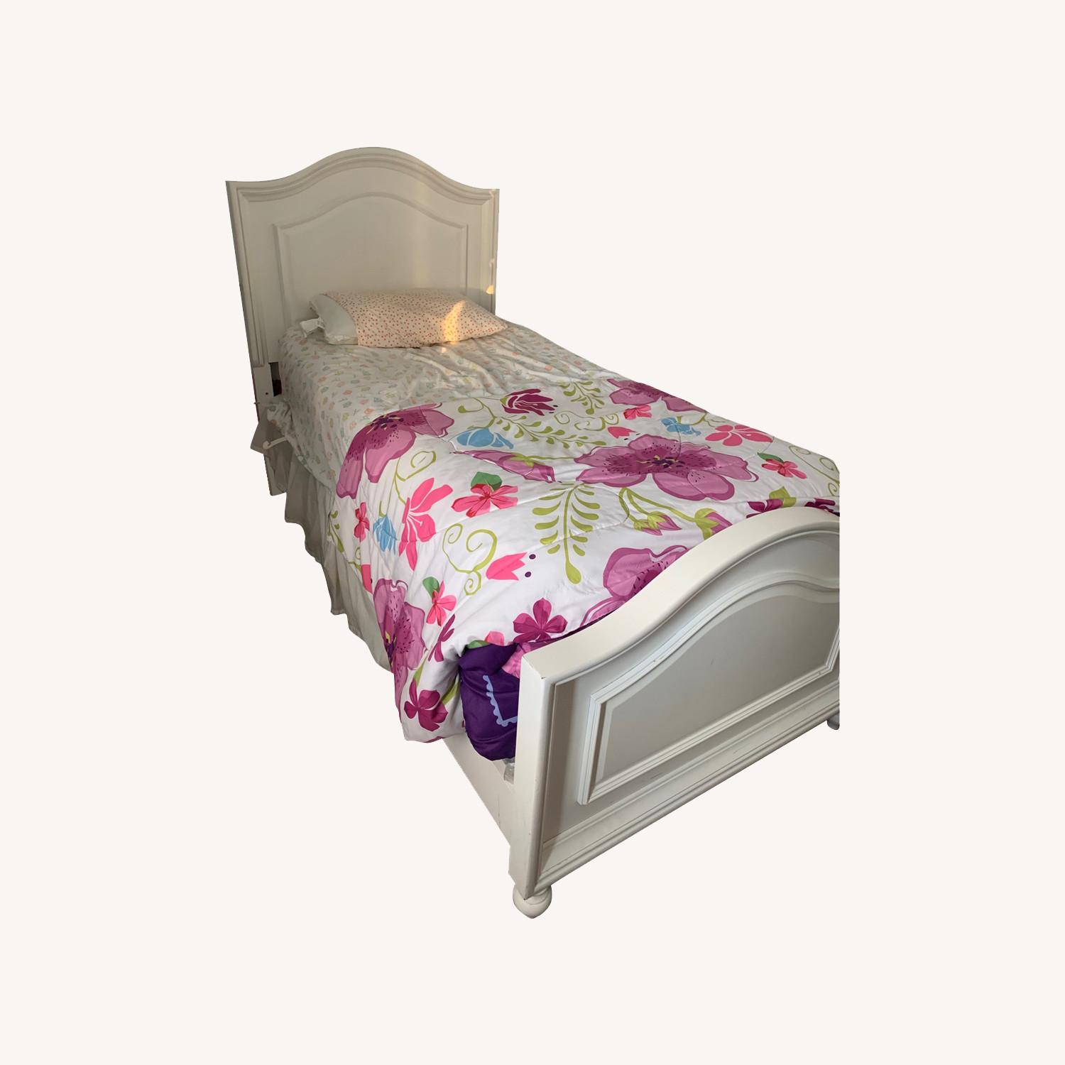 Twin White Bed Frame AptDeco