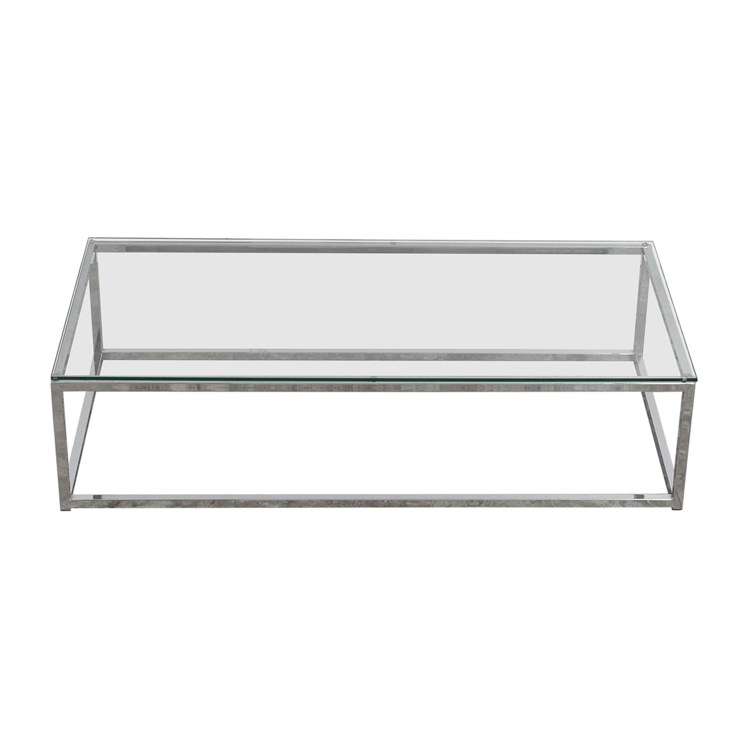 CB2 Glass & Chrome Coffee Table - image-0