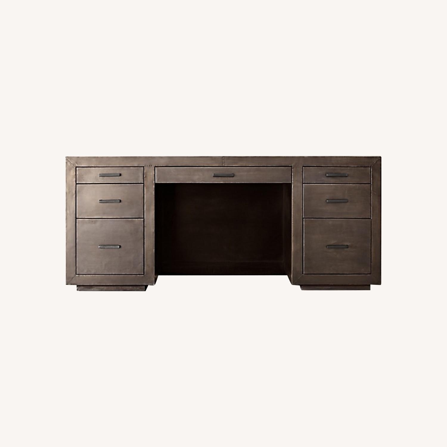 Restoration Hardware LaSalle Metal Wrapped Desk - image-0