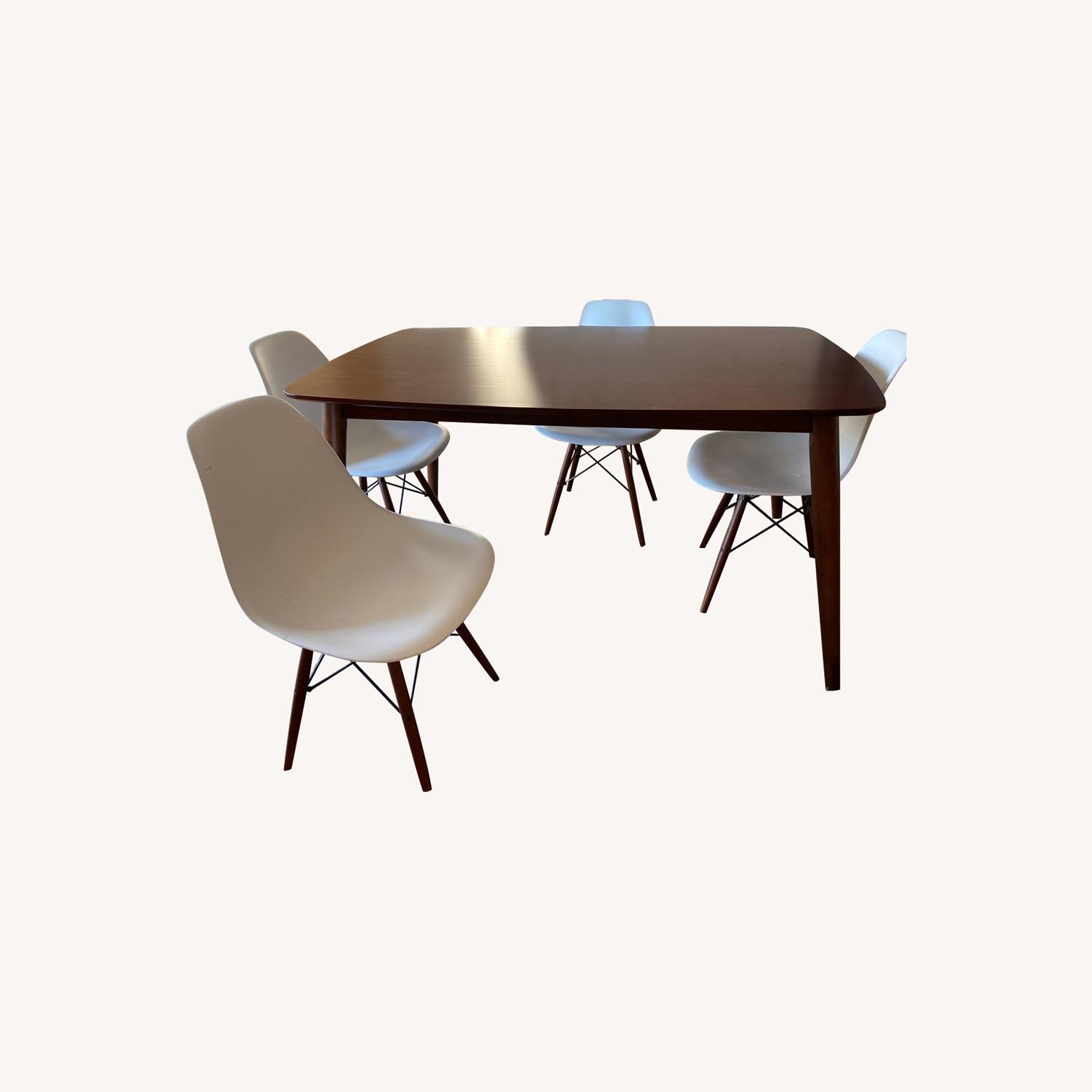 Wayfair Mid-Century Dining Table with White Chairs - image-4