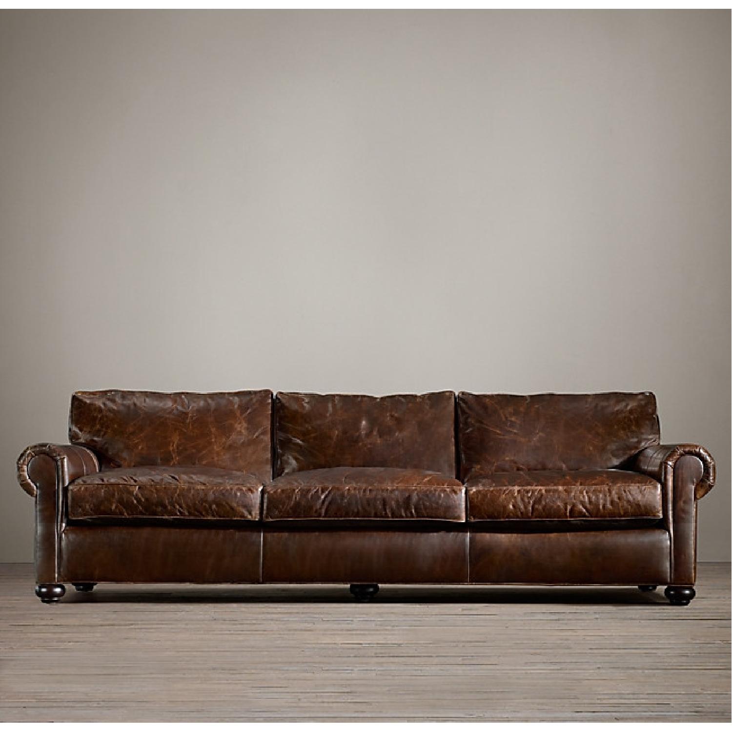 Resotration Hardware Lancaster Leather Sofa - image-5