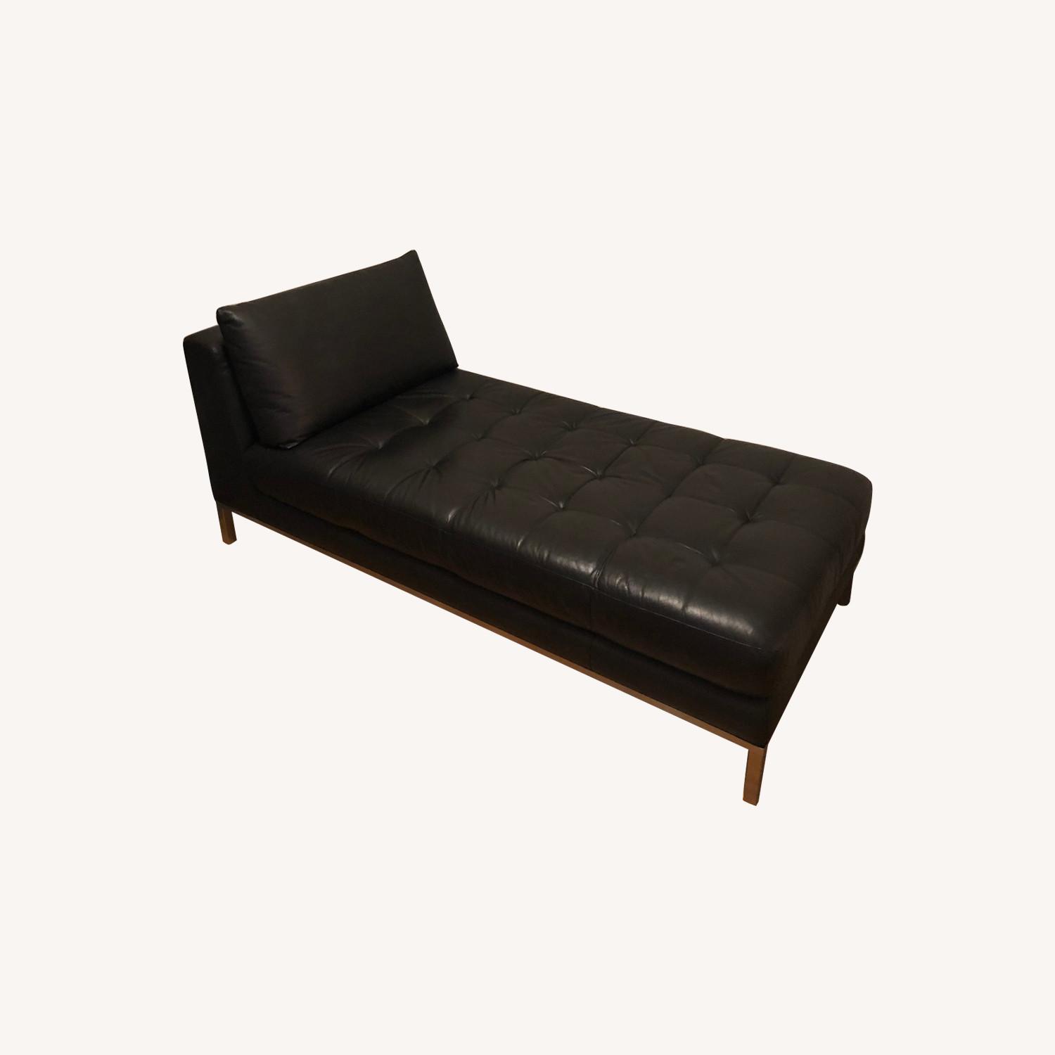 Natuzzi Italiia Leather Chaise Lounge AptDeco