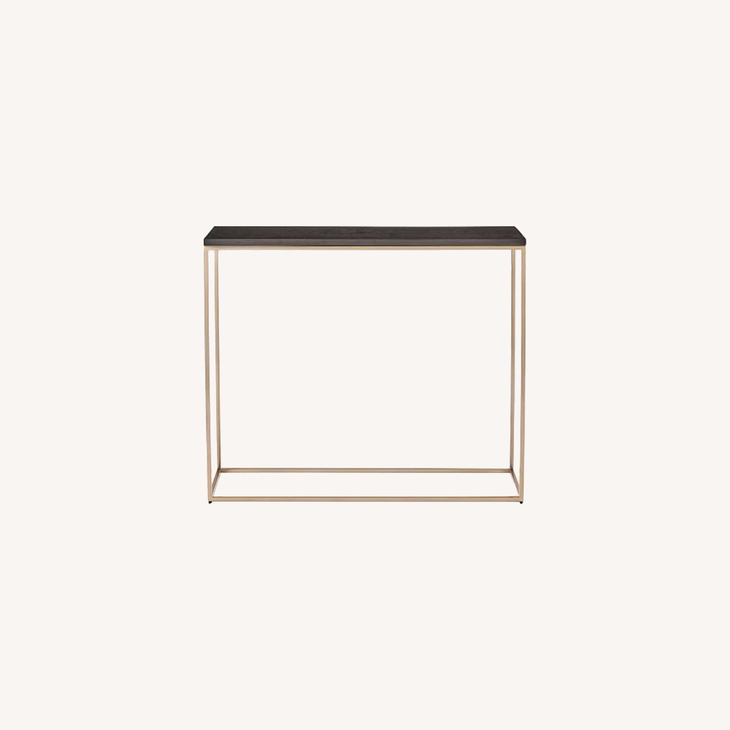 West Elm Streamline Console Table Black and Gold - image-0
