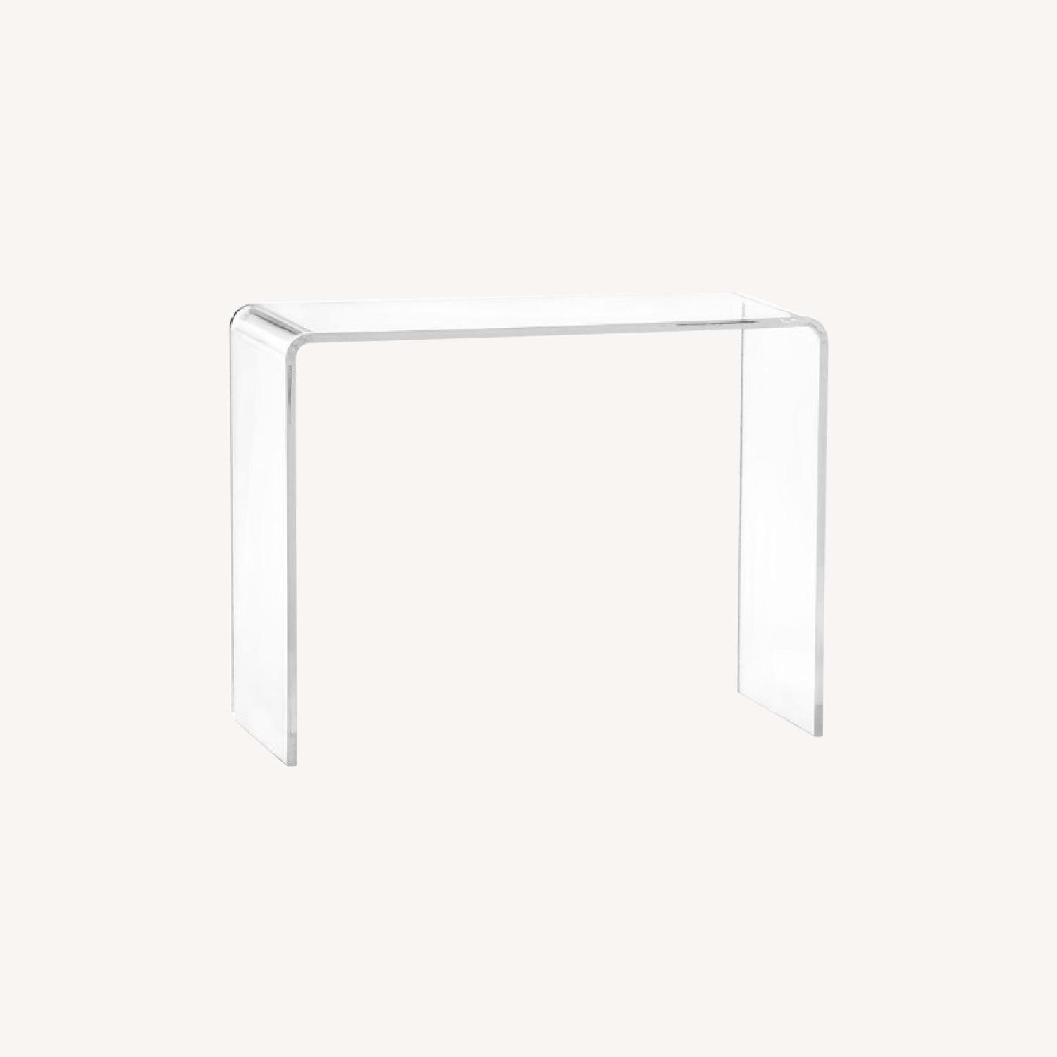 CB2 Peekaboo Acrylic Desk AptDeco