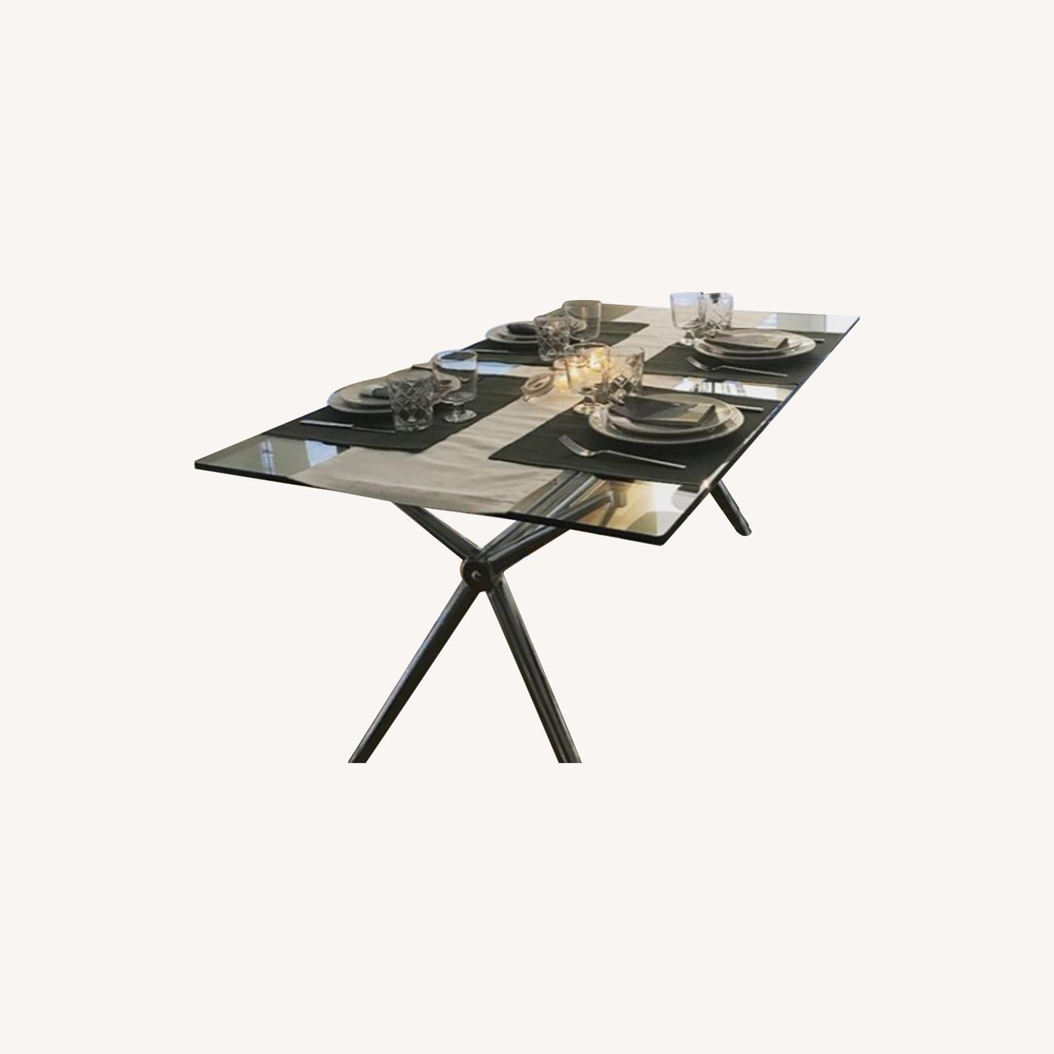 Glass Table with Metal Legs - image-0