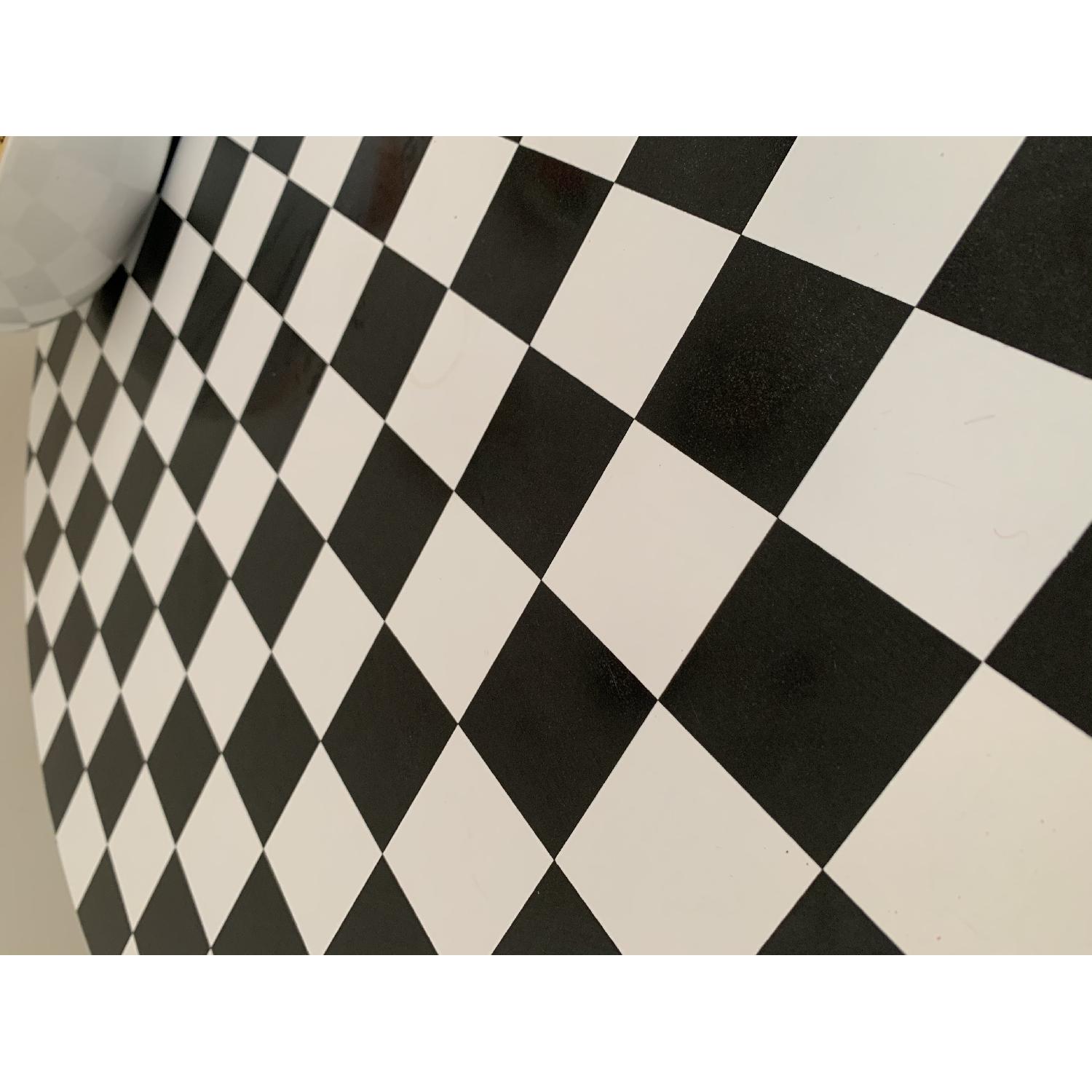 Checkered Table Matte Vintage Checkered Dining Table - AptDeco