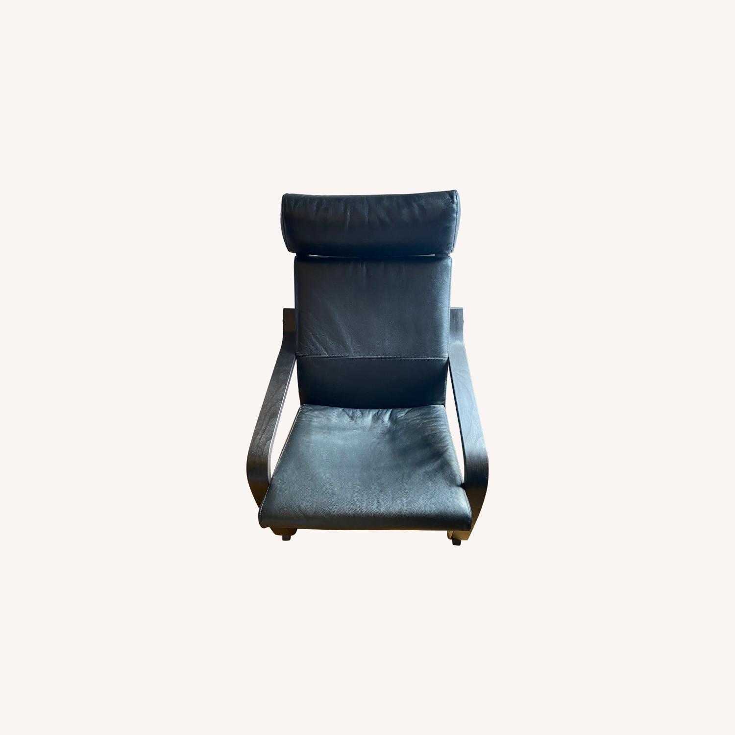 IKEA Black Leather Poang Chair AptDeco