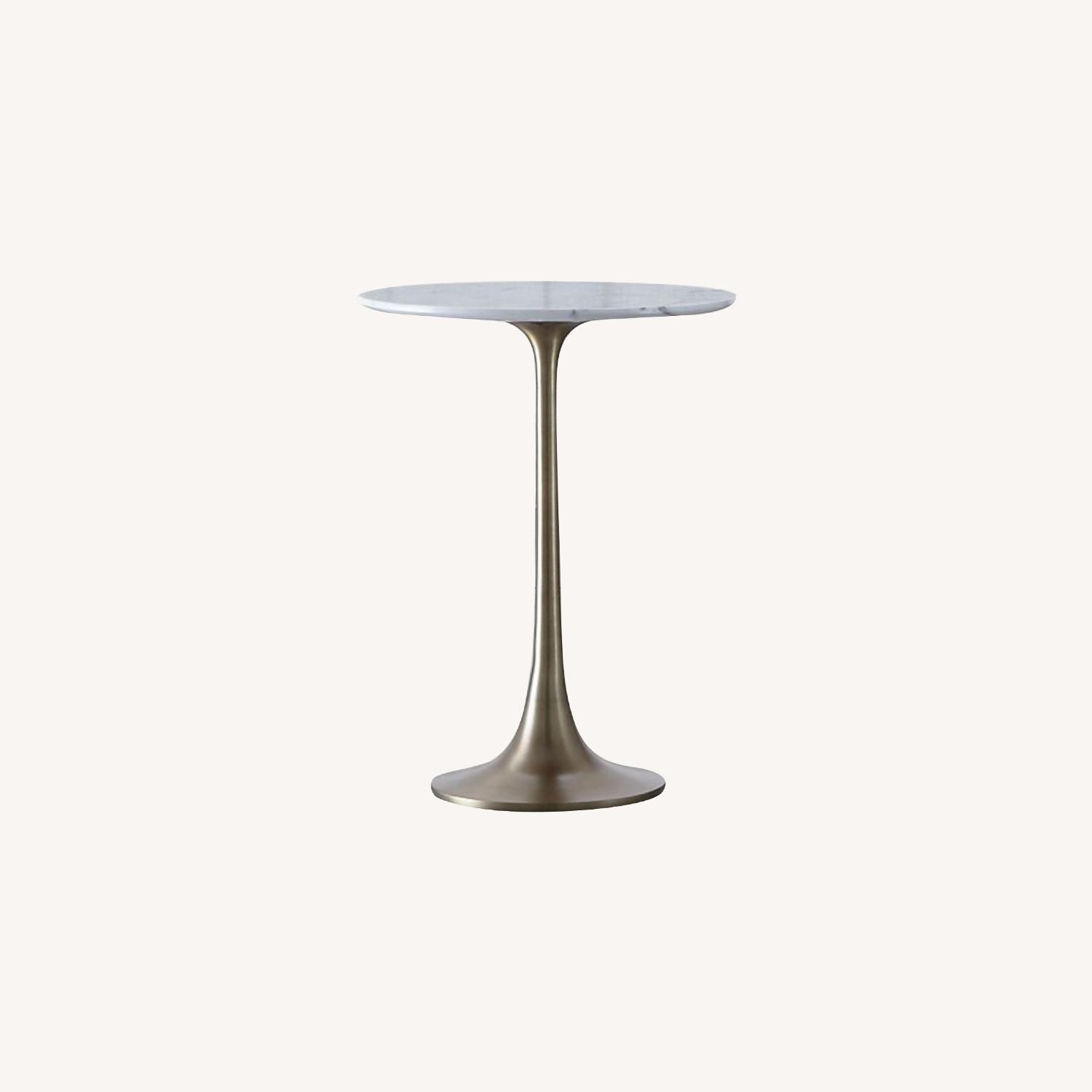Crate & Barrel Nero White Marble Accent Table AptDeco