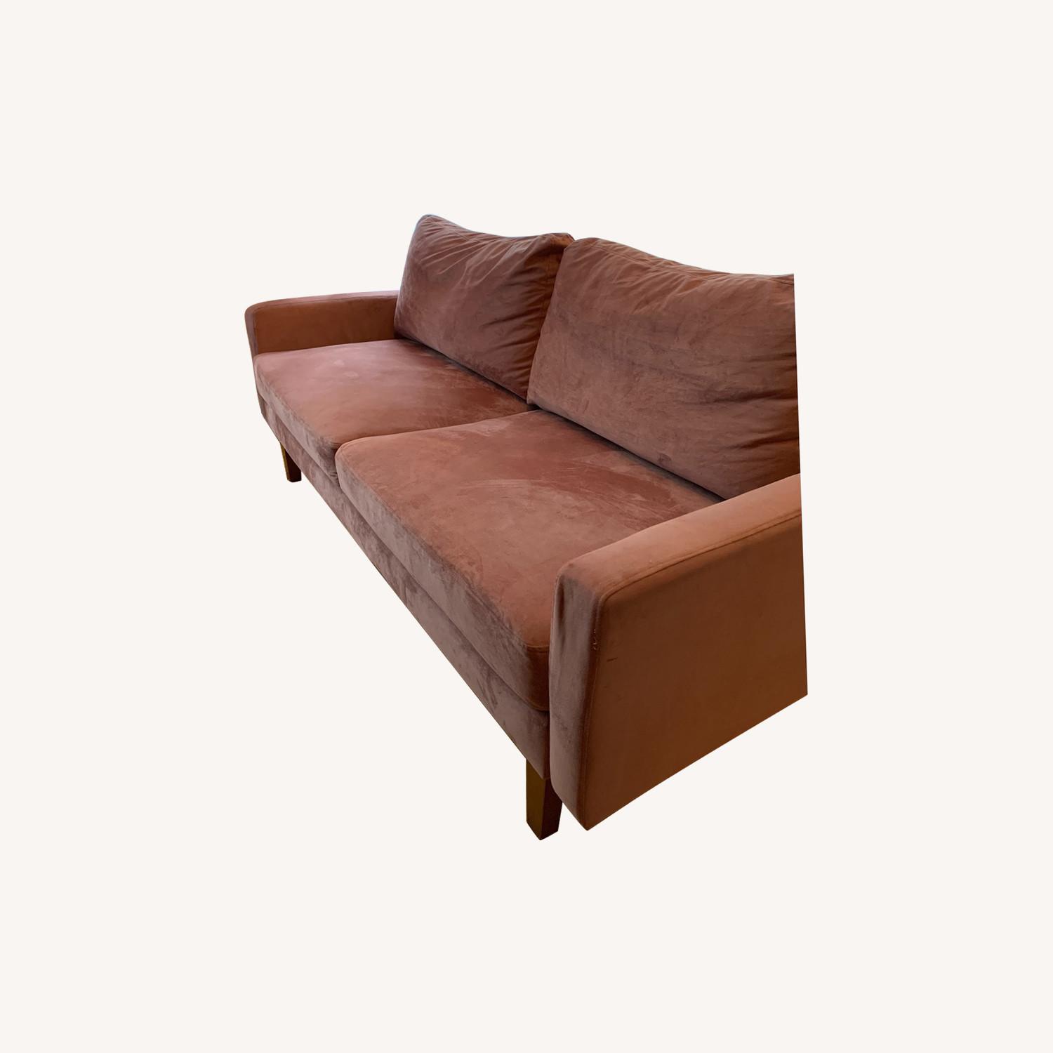 Wayfair Pink Velvet Sofa AptDeco