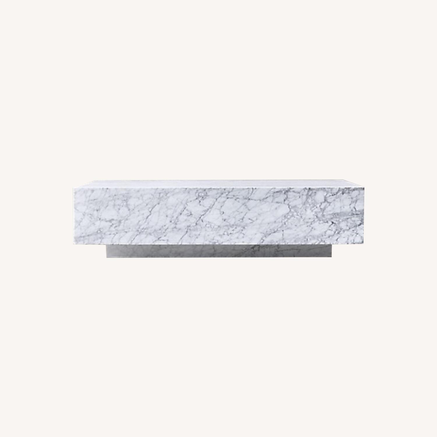 Restoration Hardware Marble Plinth Coffee Table - image-0