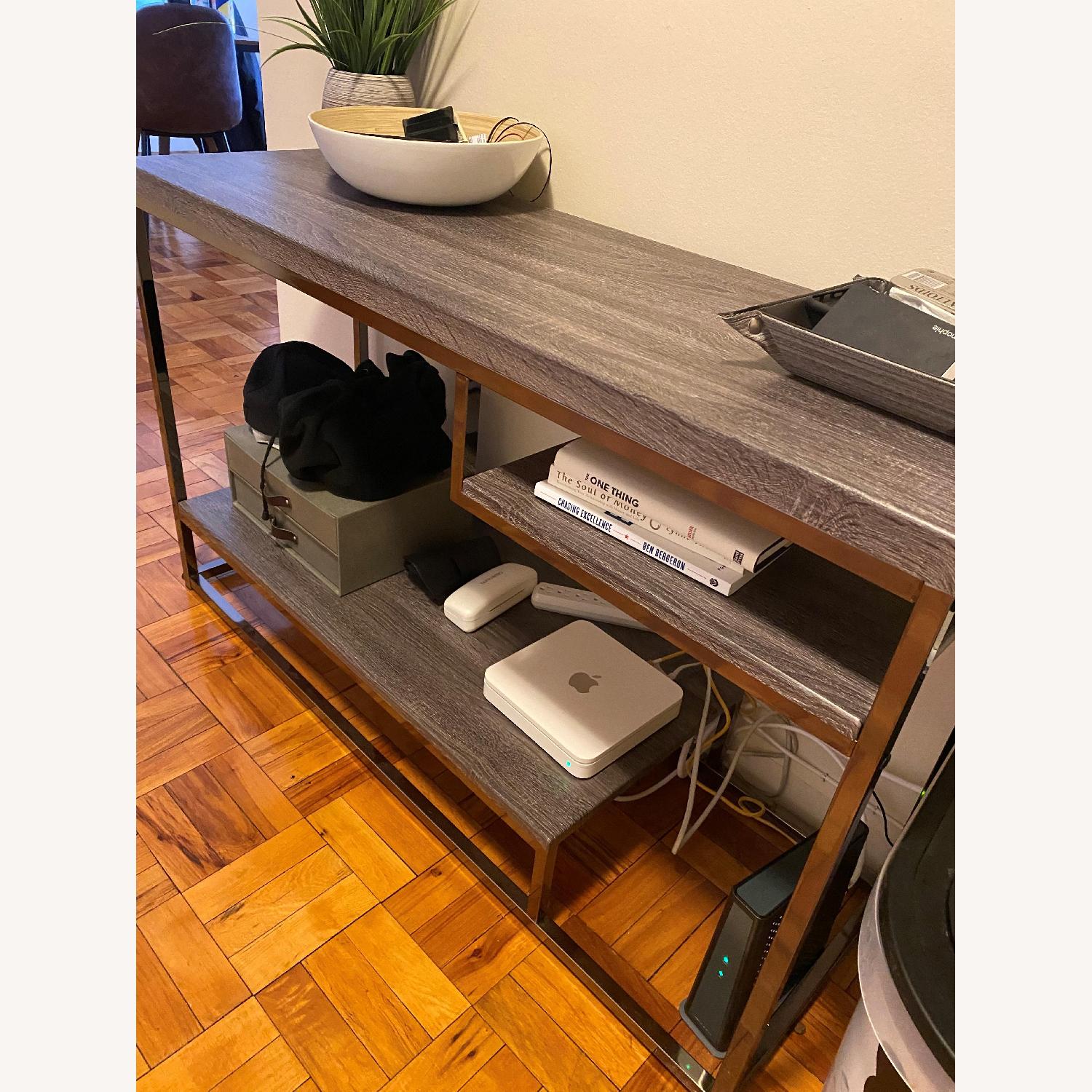 AllModern Light Grey & Metal Entry table - image-2