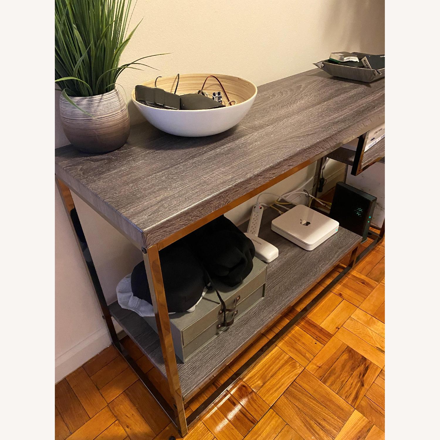 AllModern Light Grey & Metal Entry table - image-1