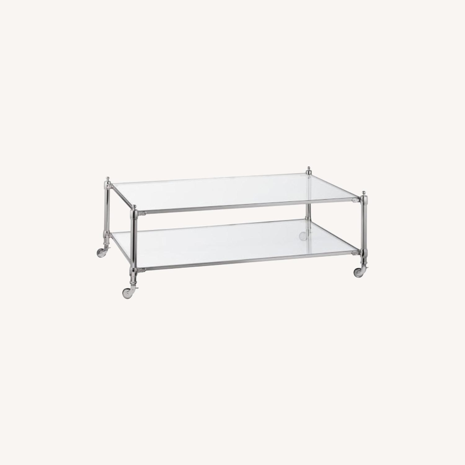 Williams Sonoma Glass Coffee Table - image-0