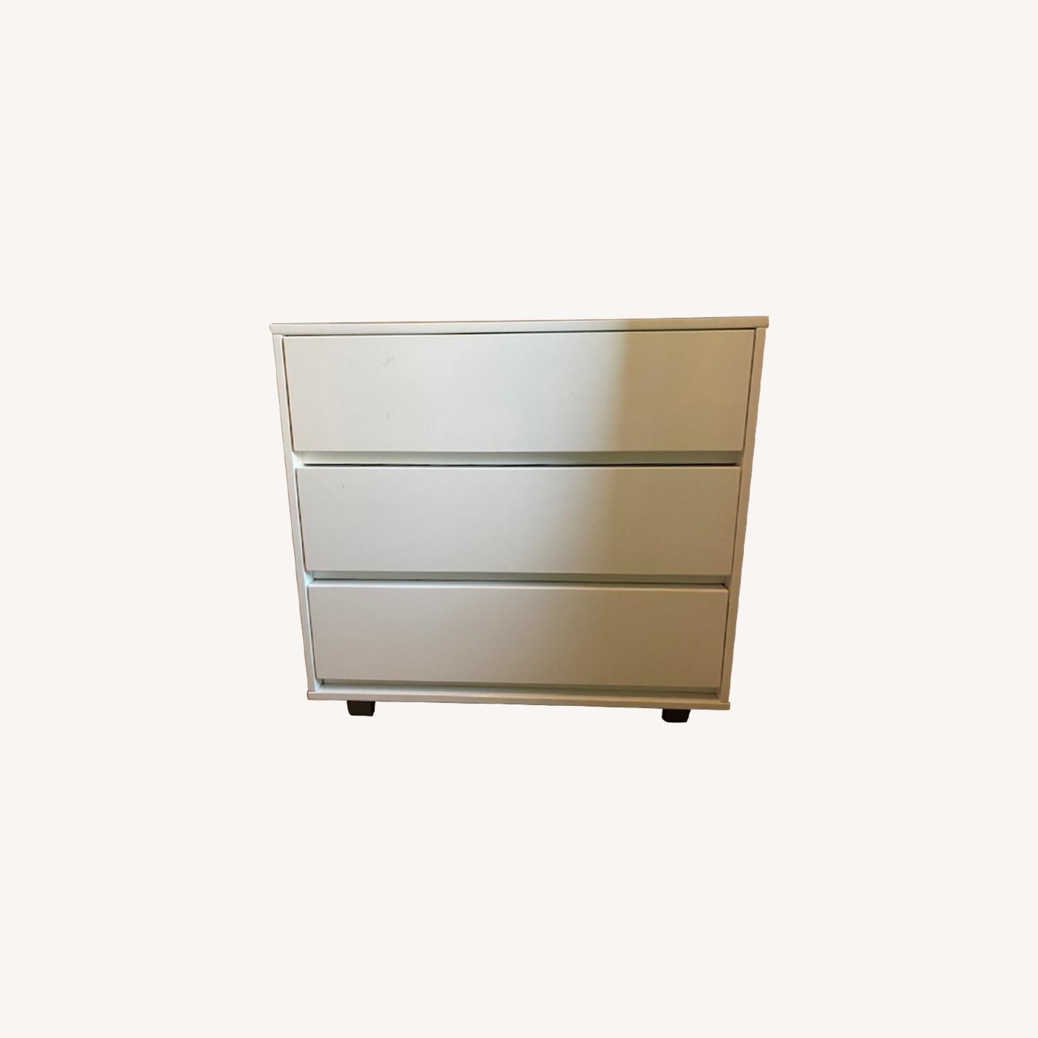 CB2 Modern 3Drawer White Lacquer Dresser AptDeco