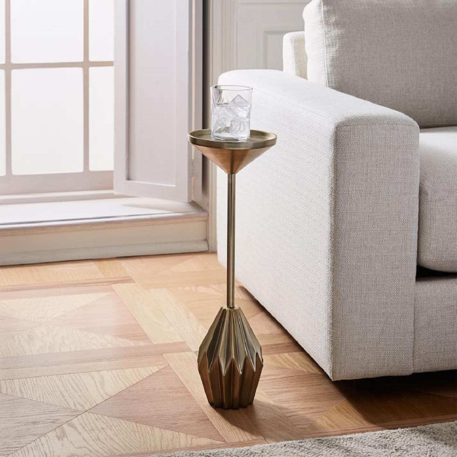 West Elm Faceted Brass Drink Table - image-5