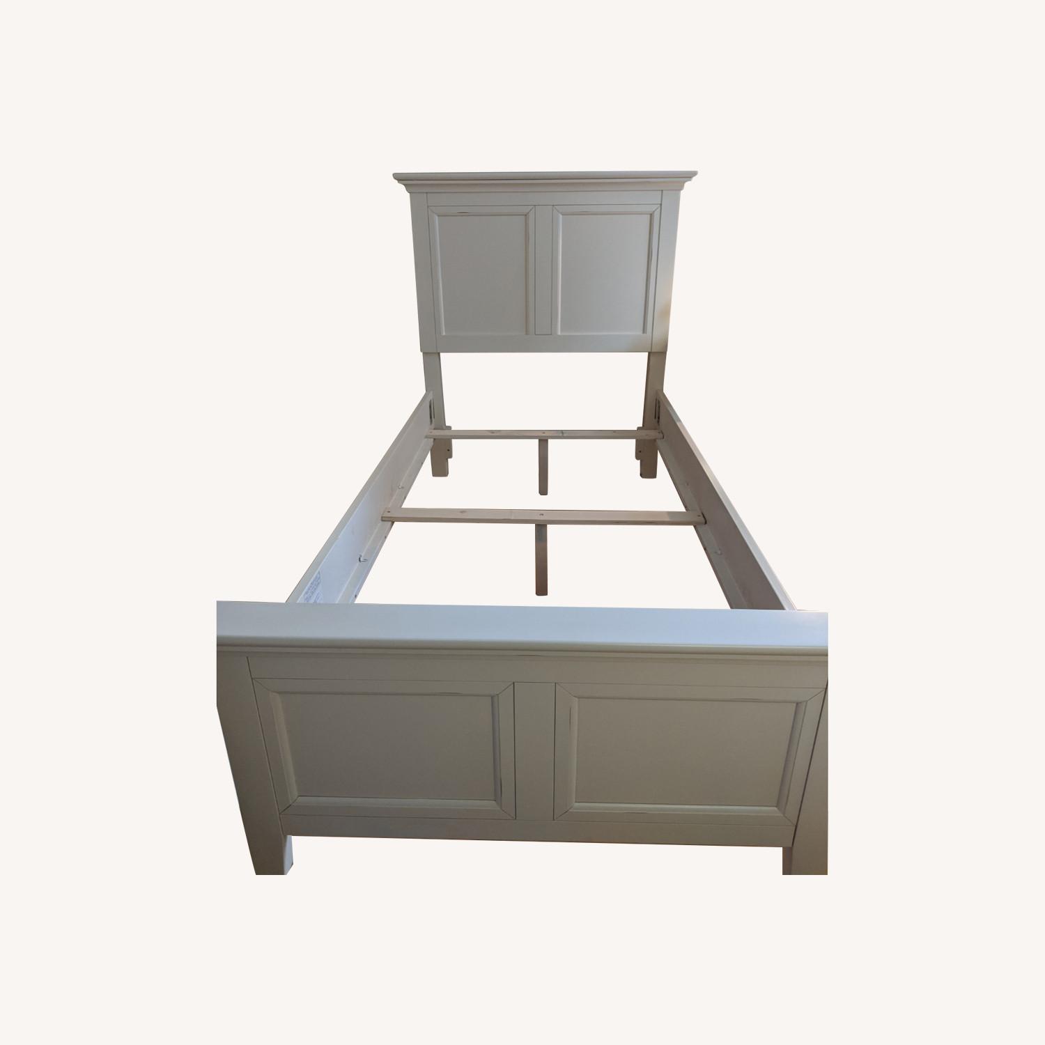 Macy's White Solid Wood Twin Bed AptDeco