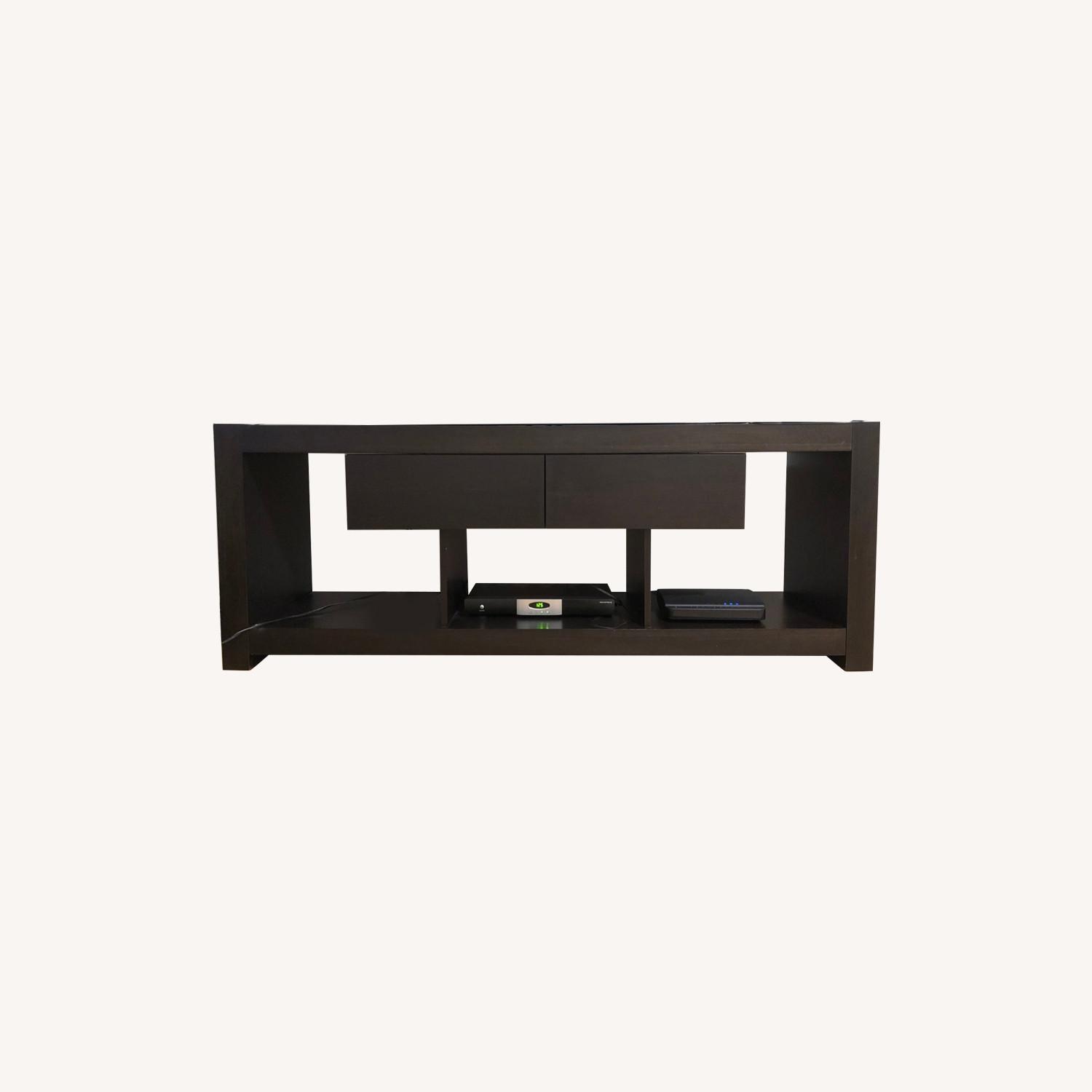 Modern Dark Brown TV Stand - AptDeco