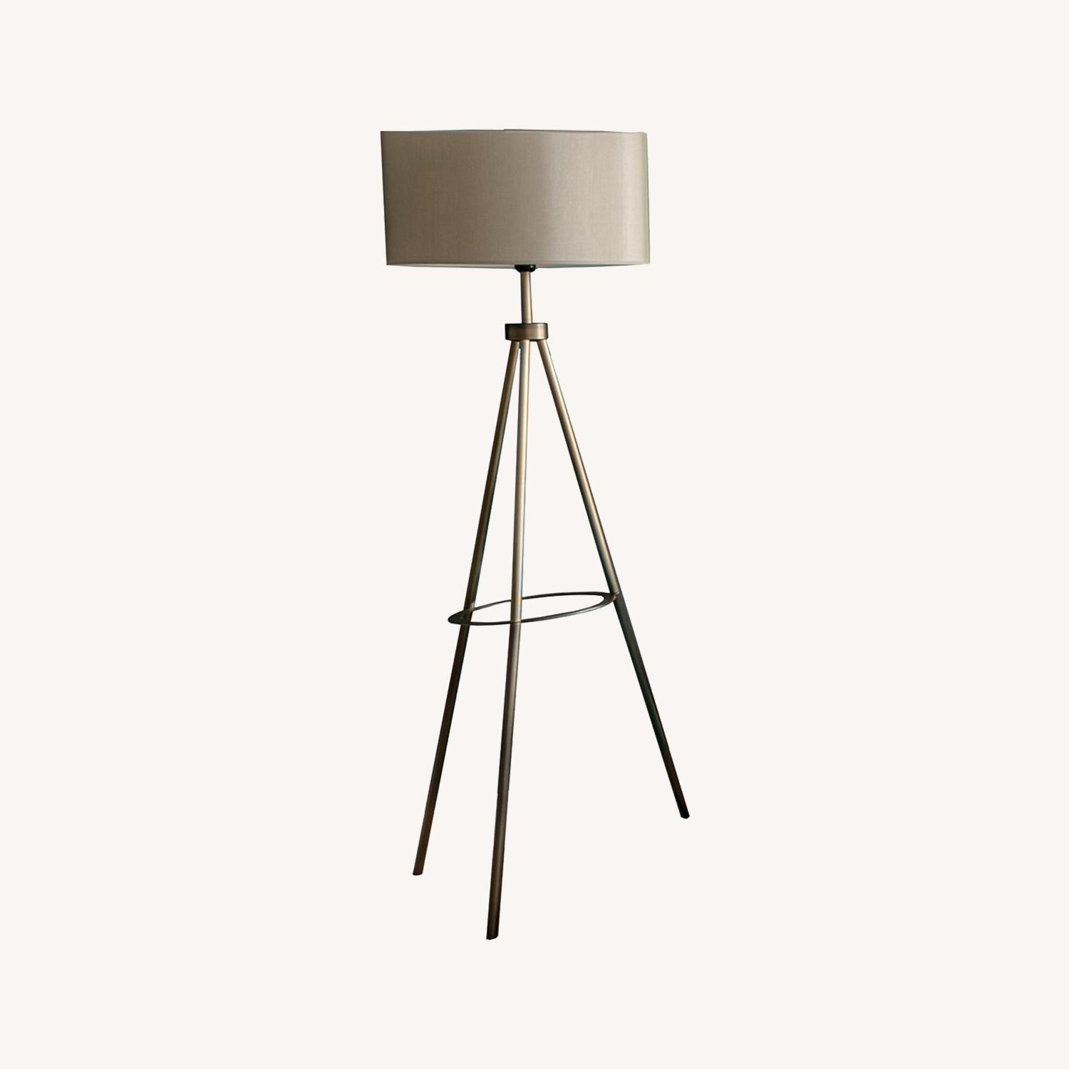 Floor Lamp Cream Color with Brass Metal AptDeco