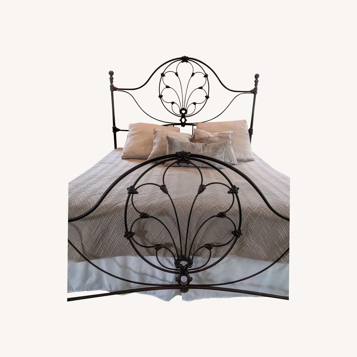 King Size Scrolled Wrought Iron Bed Frame - AptDeco