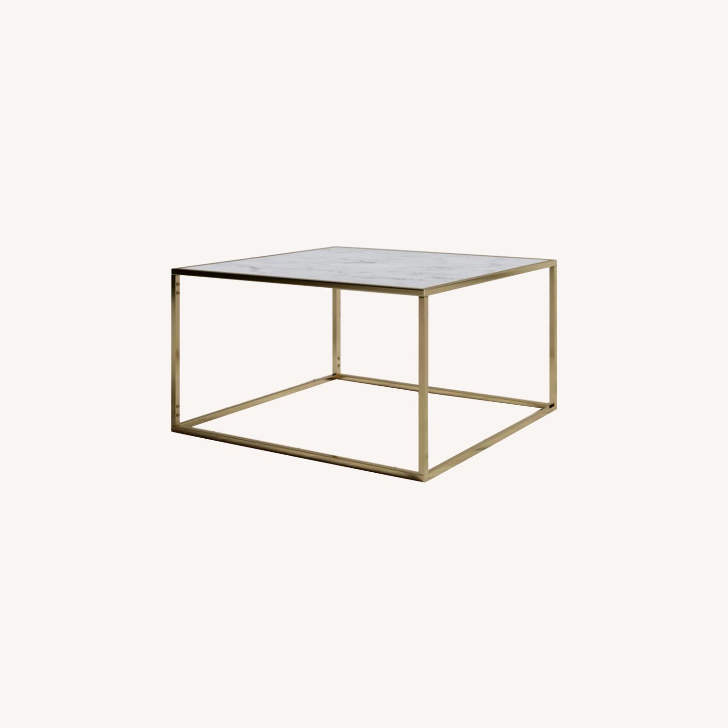 Wayfair Faux Marble and Gold Coffee Table AptDeco